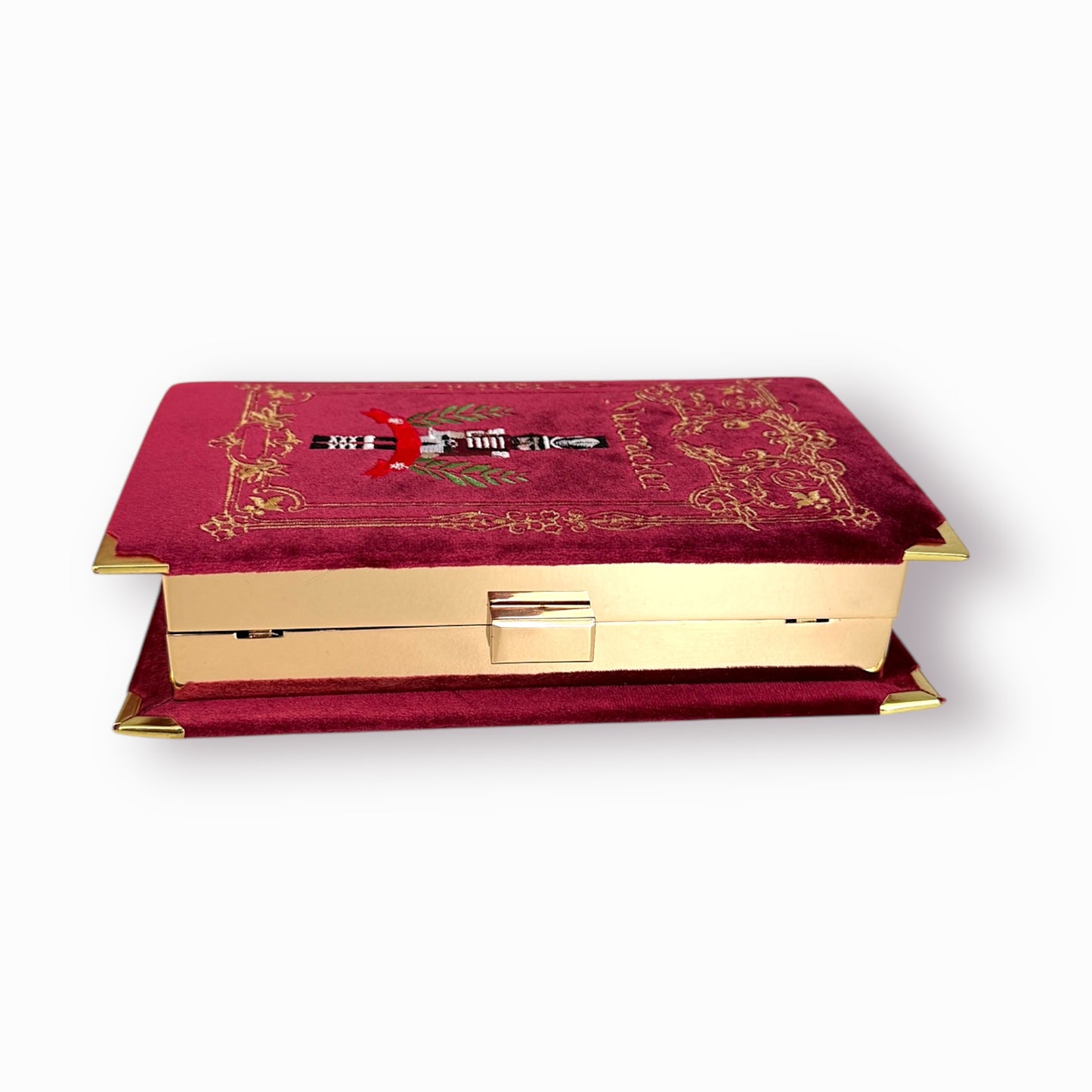Embroidered Clutch - The Nutcracker - burgundy purse