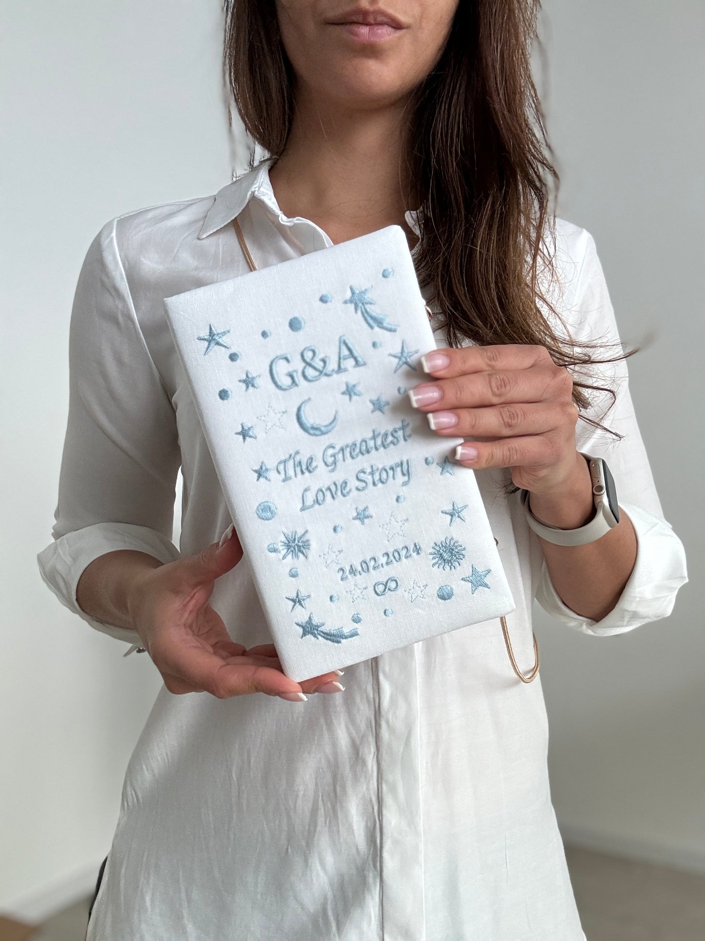Bridal astrology clutch - with moon and stars