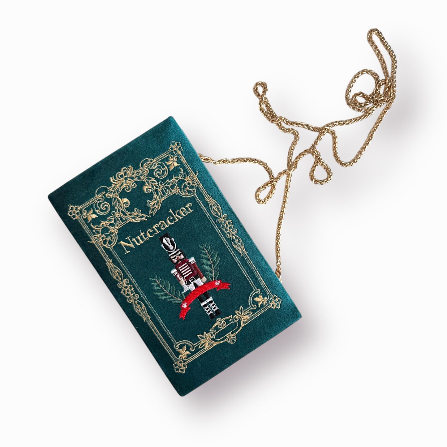 Embroidered Clutch - The Nutcracker - teal purse