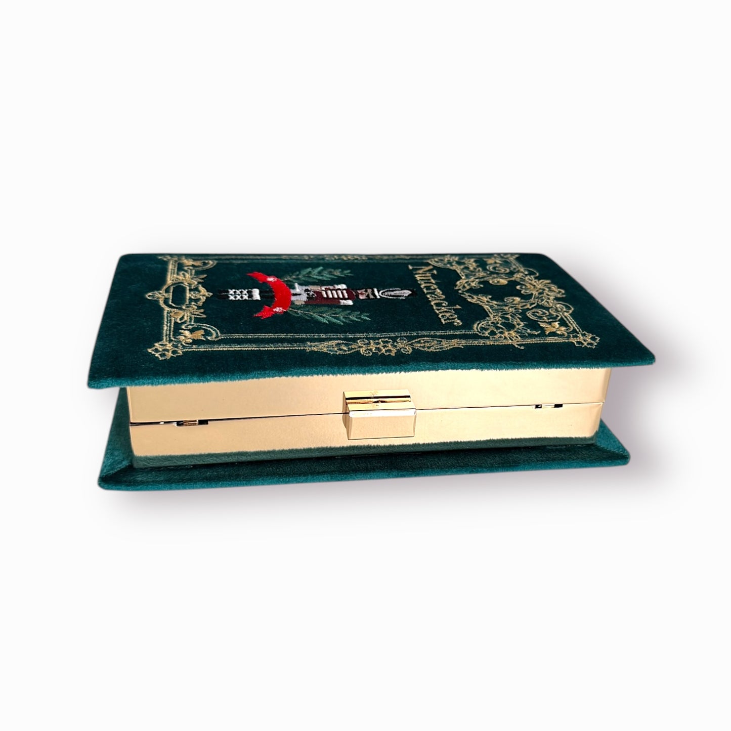 Embroidered Clutch - The Nutcracker - teal purse