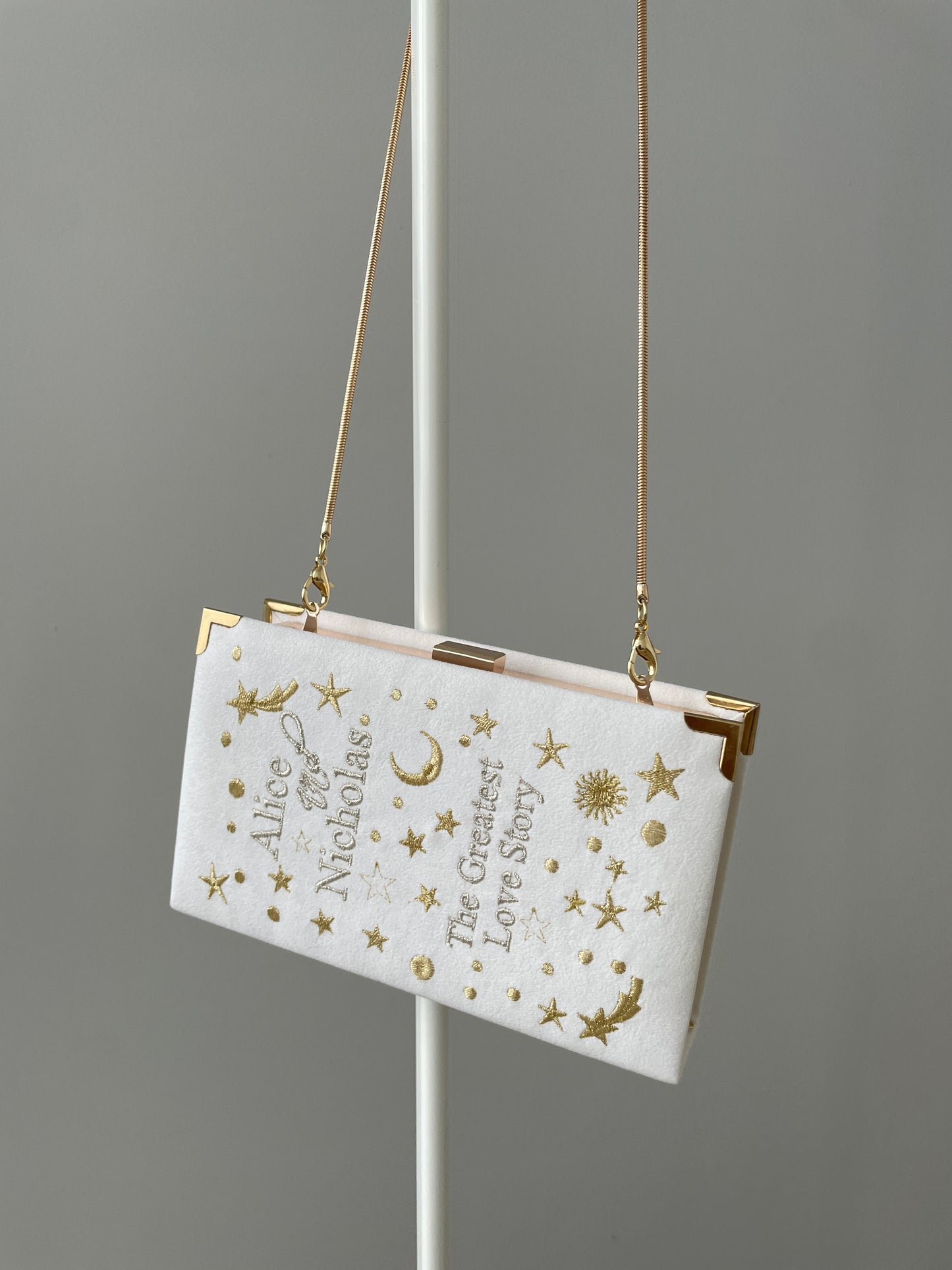 Bridal astrology clutch - with moon and stars