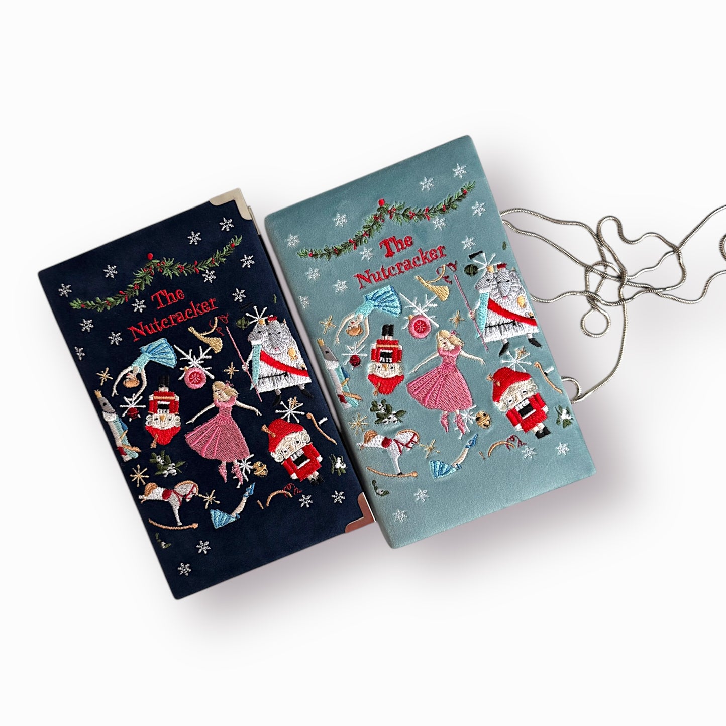 Embroidered Clutch - The Nutcracker - blue purse