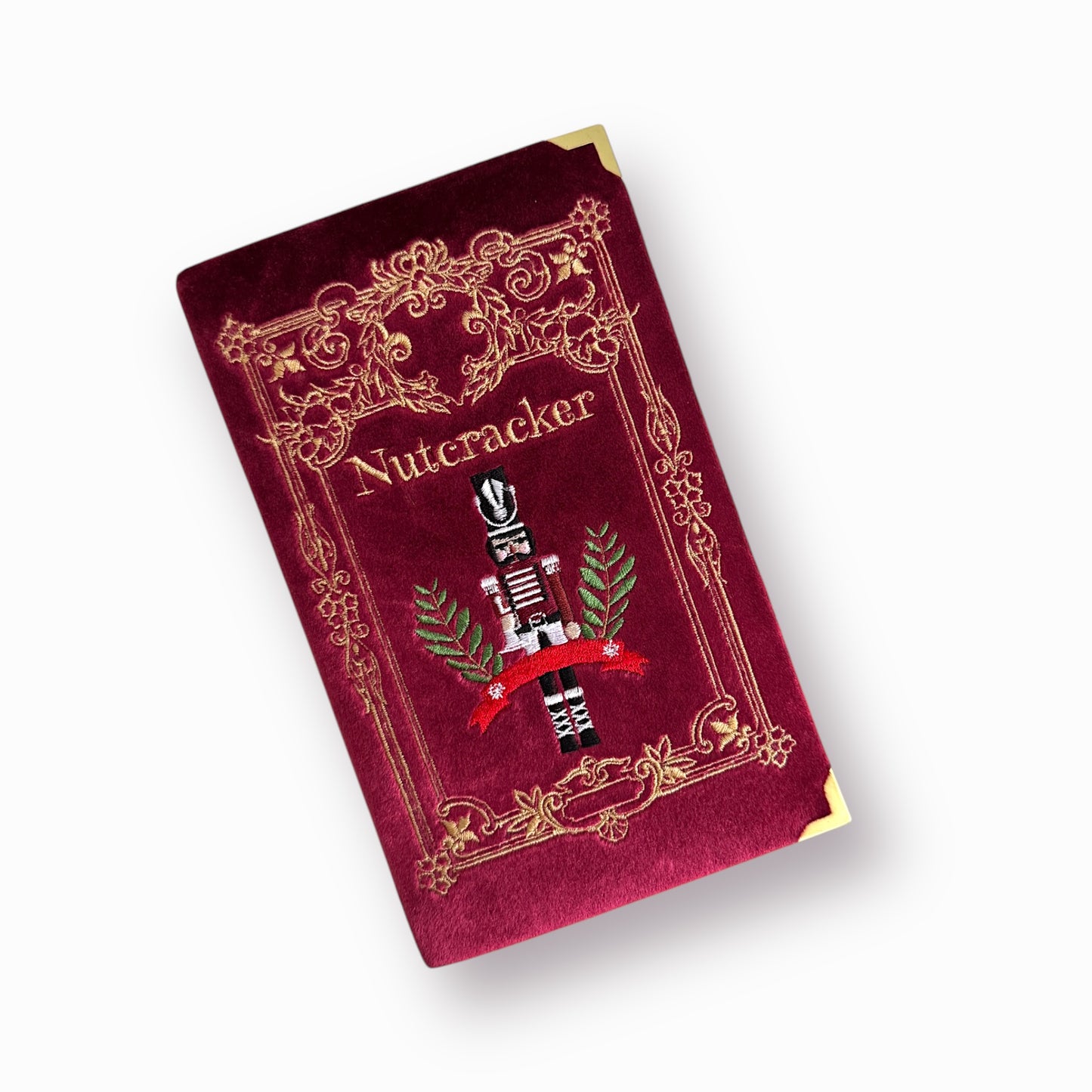 Embroidered Clutch - The Nutcracker - burgundy purse