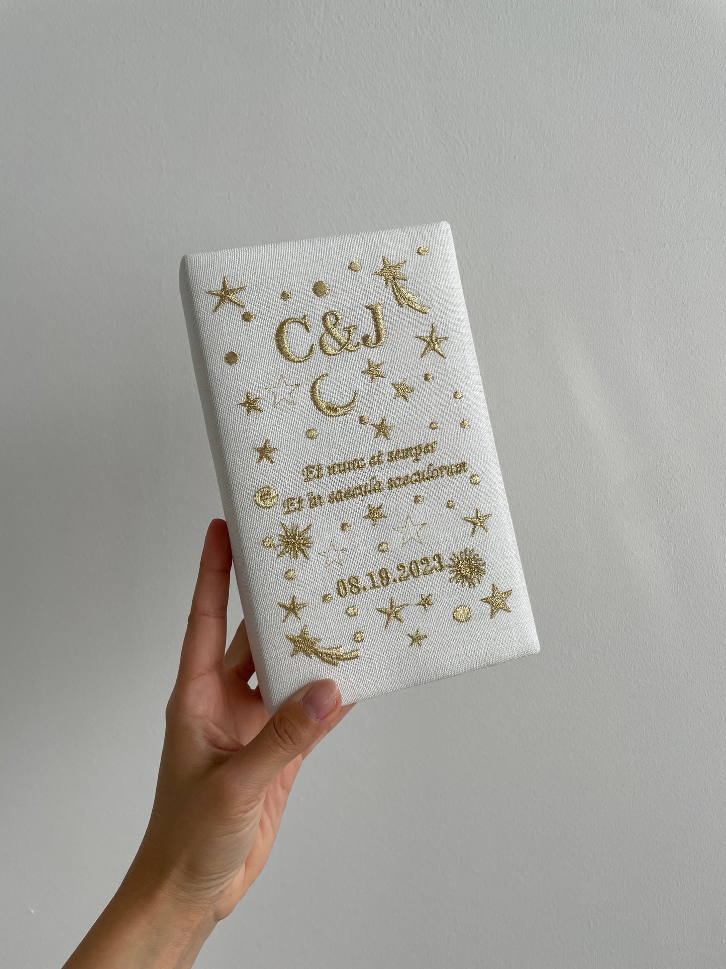 Bridal astrology clutch - with moon and stars