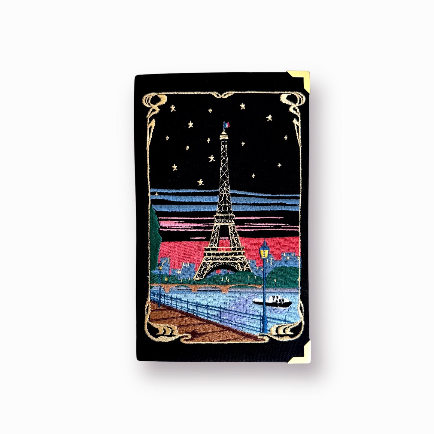 Embroidered Clutch - Paris - black purse