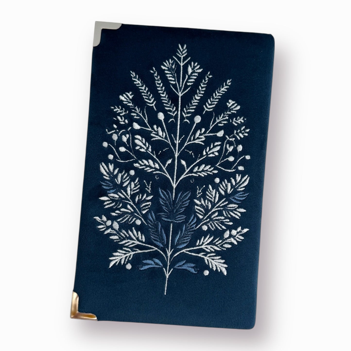 Embroidered clutch - Pride and Prejudice - 2 sided embroidery - navy blue purse