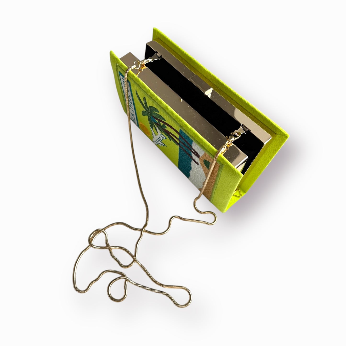 Embroidered Clutch - Sea Therapy - line green purse