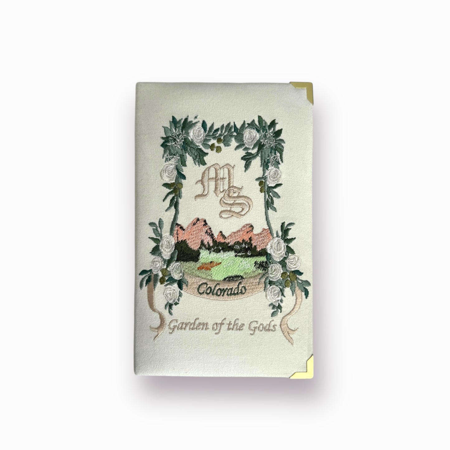 Bridal clutch book with personalized design/crest