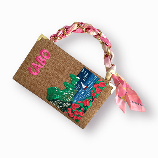 Embroidered Clutch - Cabo - canvas purse
