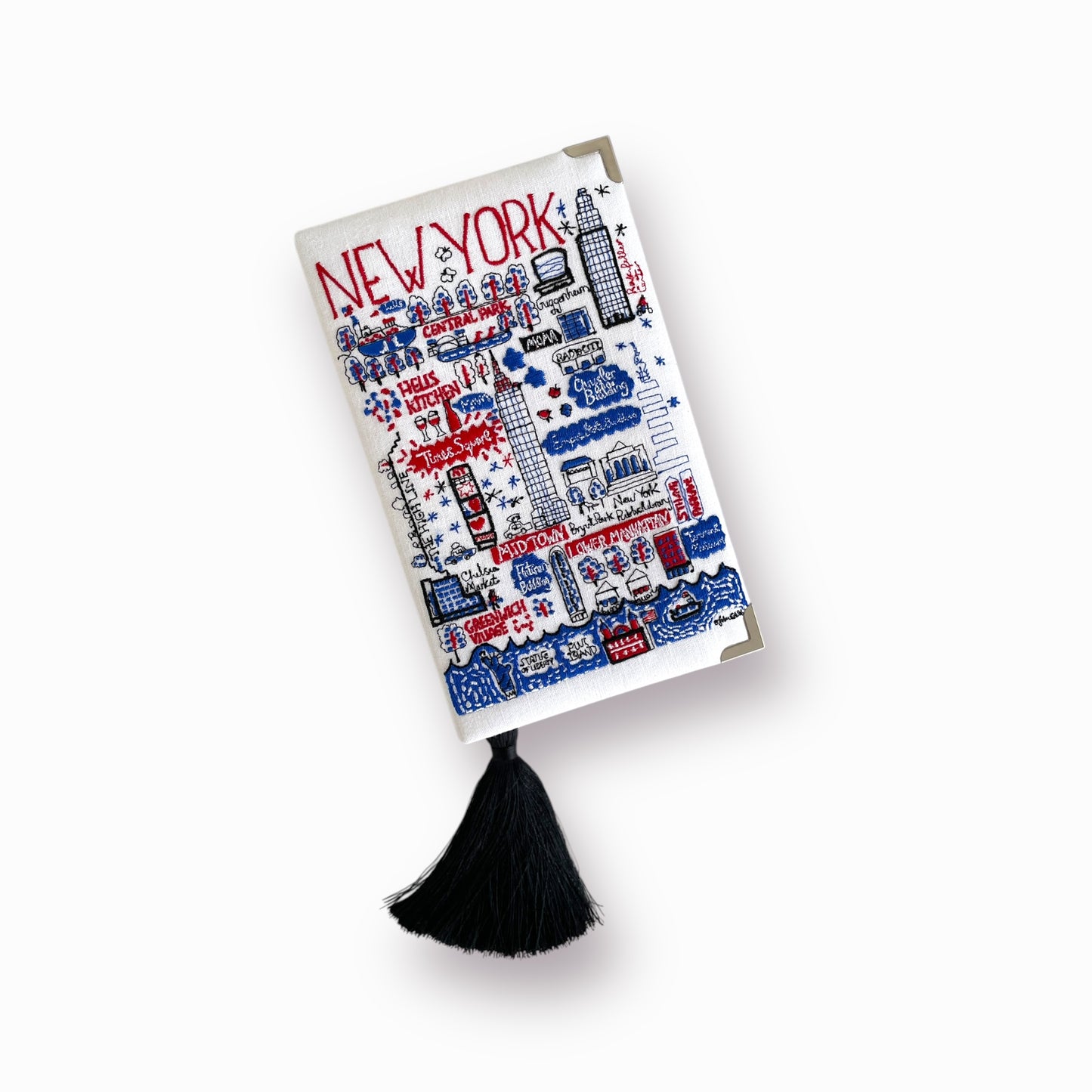 Embroidered Clutch - New York - white purse