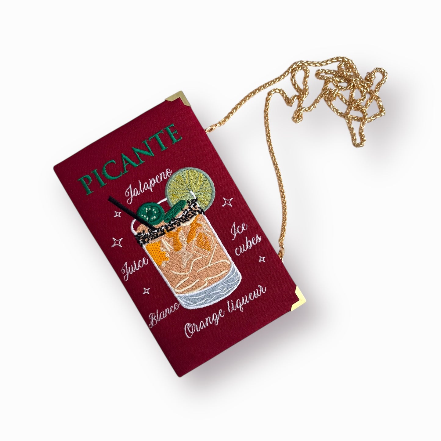 Embroidered Clutch - Picante - Spicy Margarita - red purse