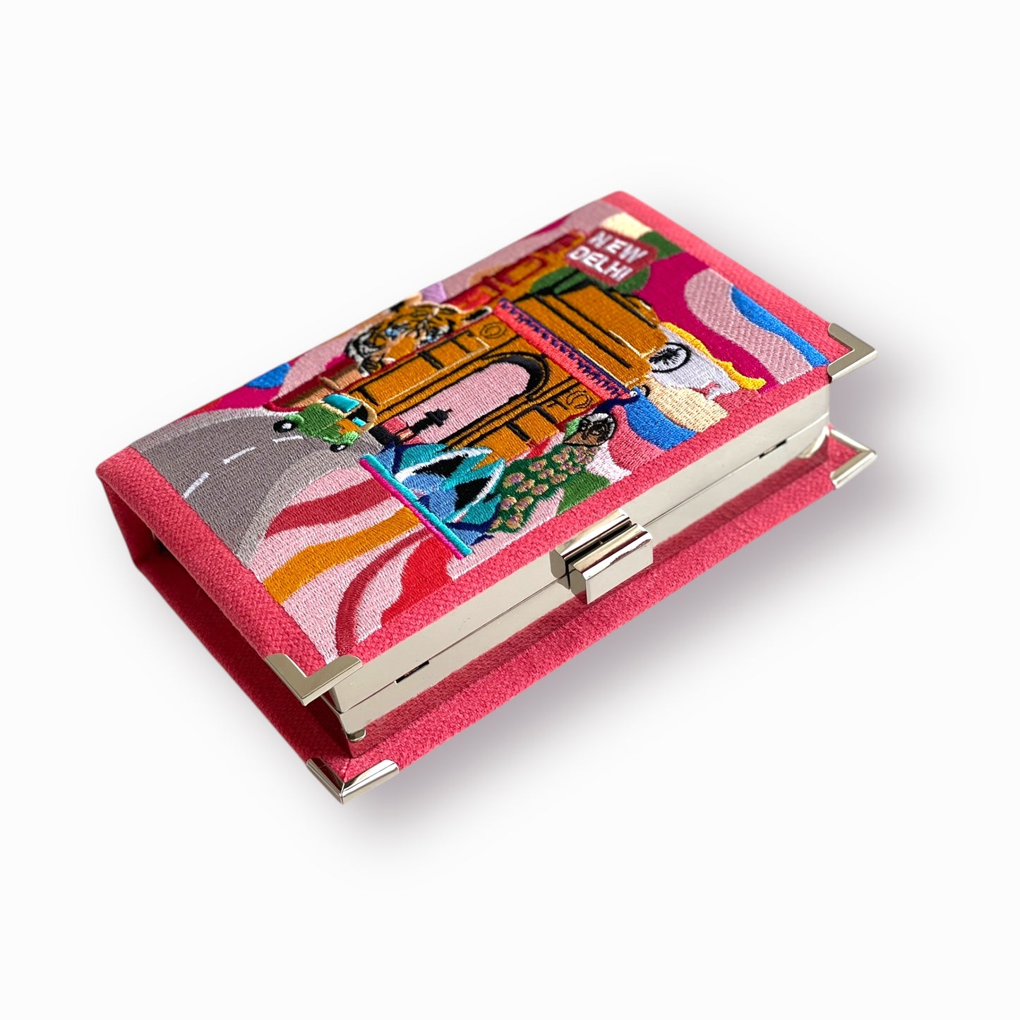 Embroidered Clutch - New Delhi - canvas purse