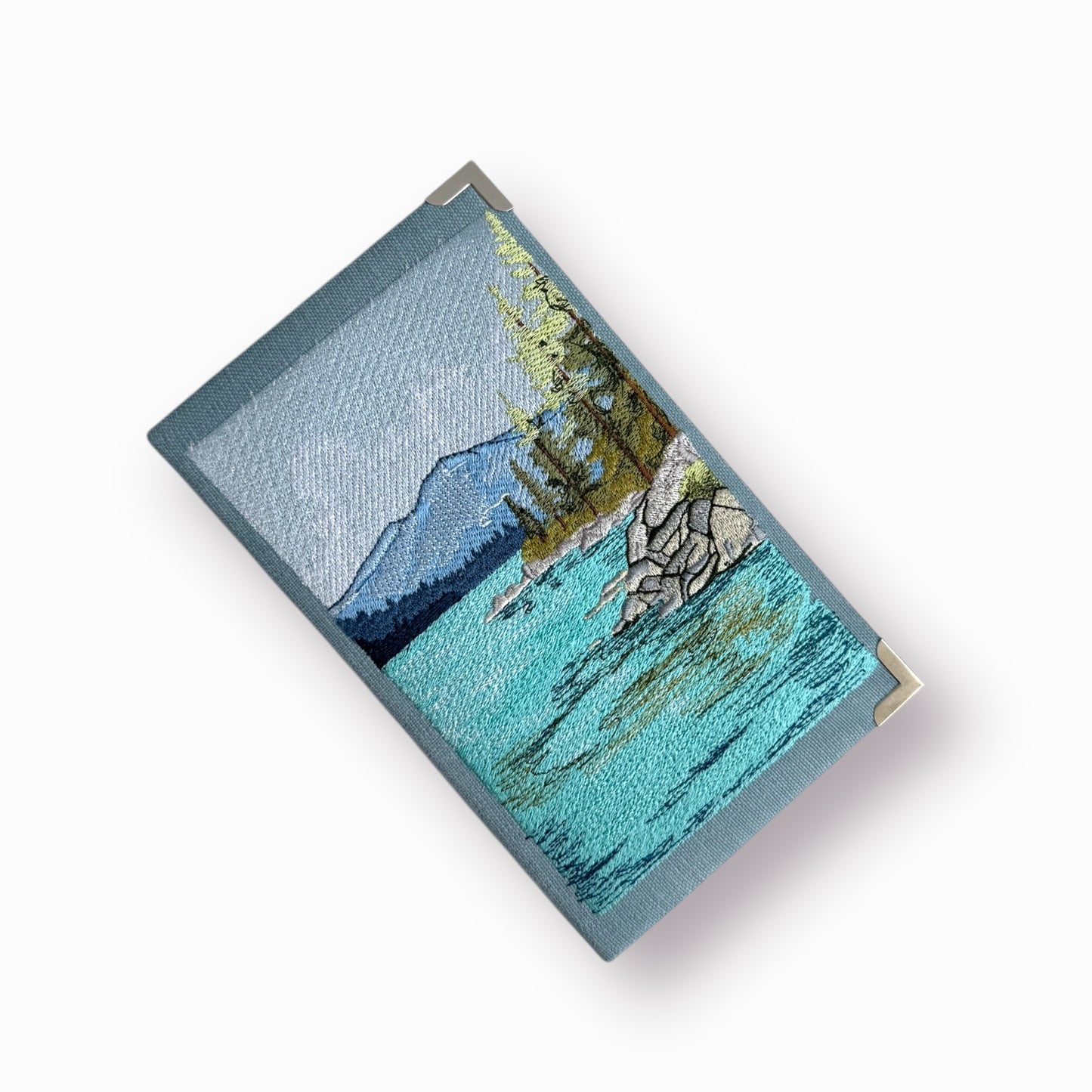 Embroidered Clutch - Lake Tahoe - canvas purse