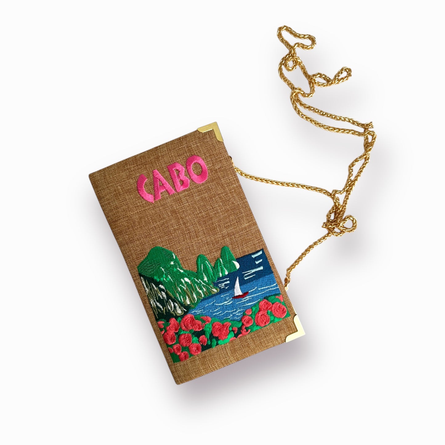 Embroidered Clutch - Cabo - canvas purse