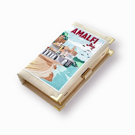 Embroidered Clutch - Amalfi - canvas purse