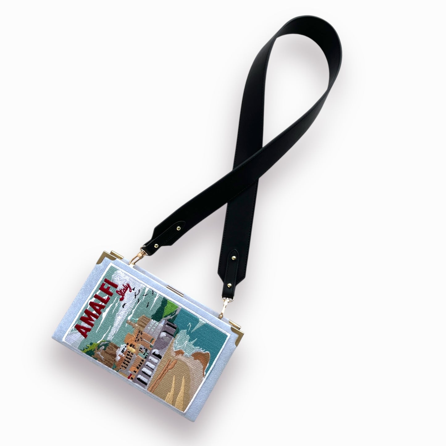 Embroidered Clutch - Amalfi - canvas purse