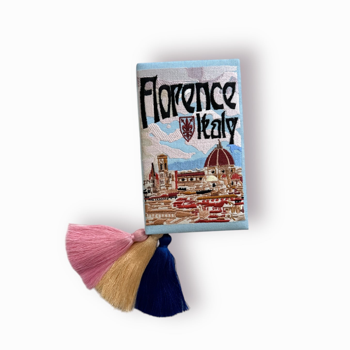 Embroidered Clutch - Florence - linen purse