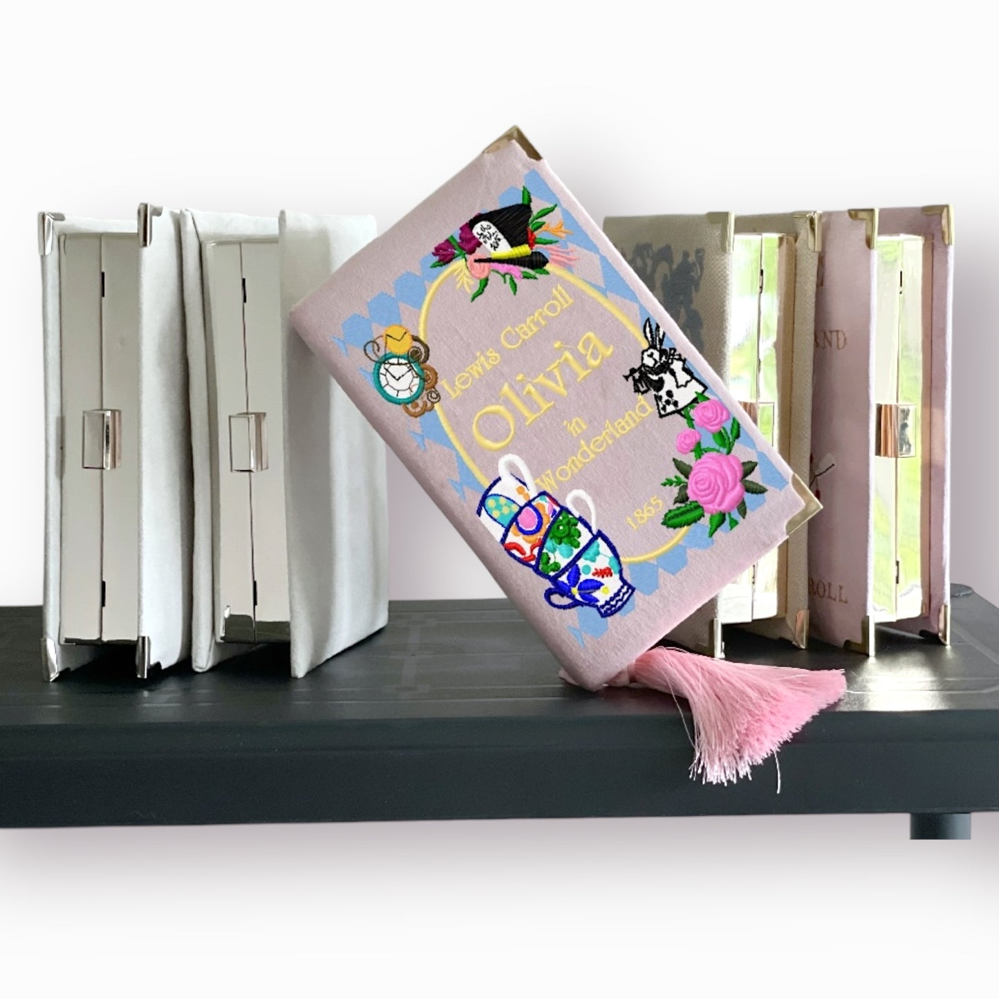 Embroidered Clutch Alice in Wonderland - change it to {Your name in Wonderland}