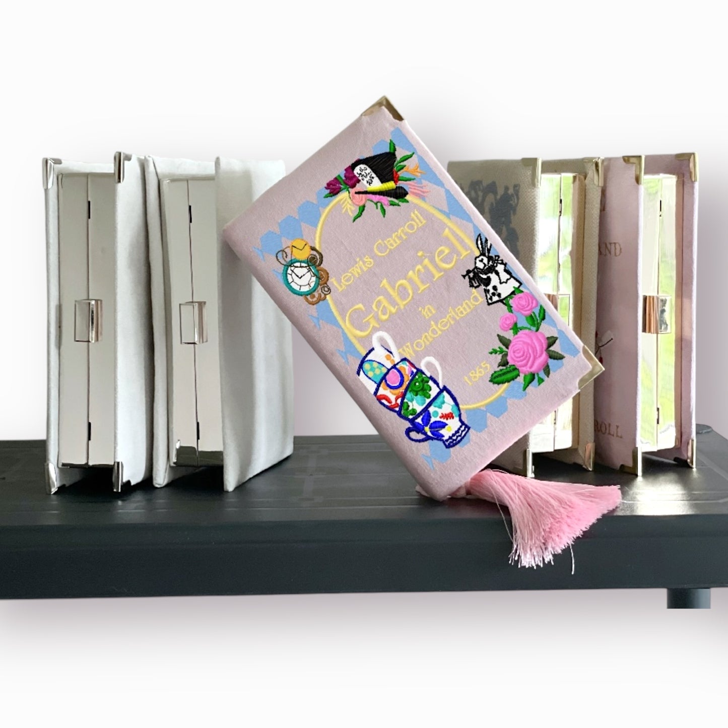 Embroidered Clutch Alice in Wonderland - change it to {Your name in Wonderland}