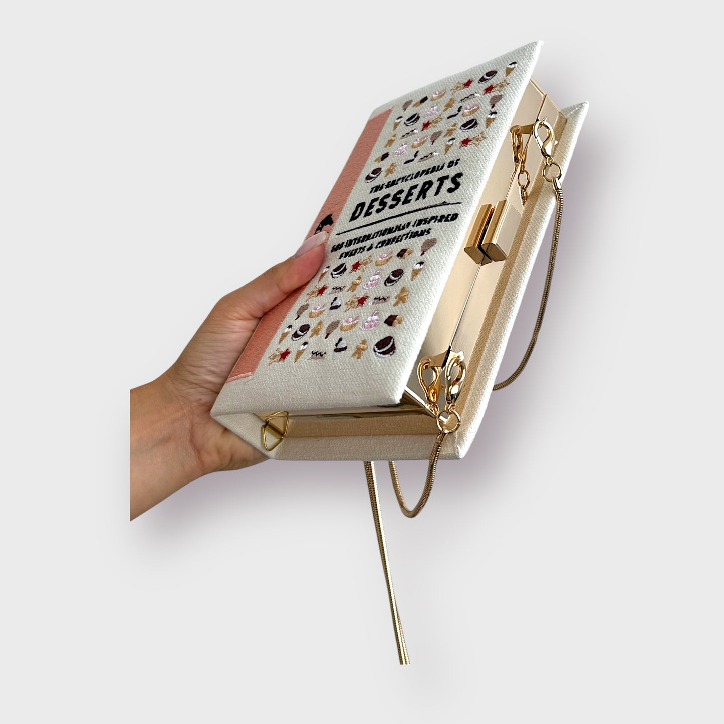 Embroidered Clutch - Desserts - beige purse