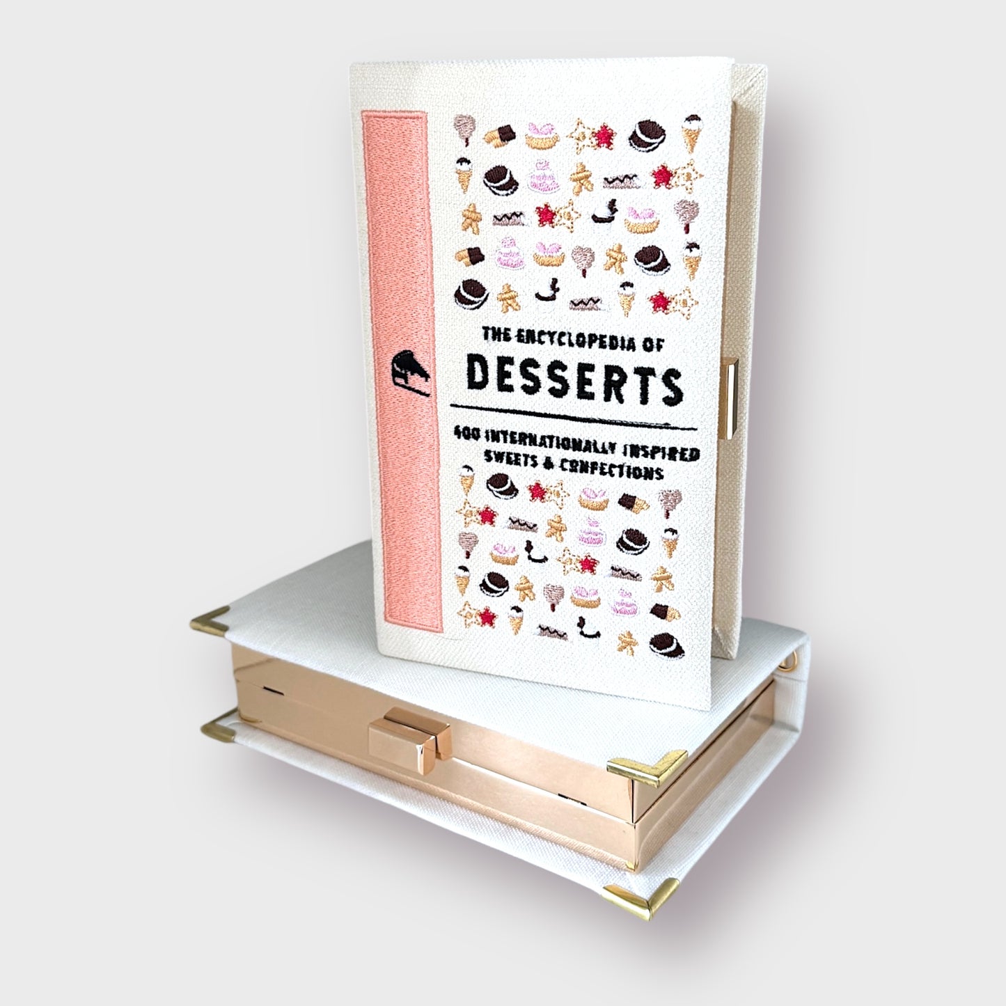Embroidered Clutch - Desserts - beige purse