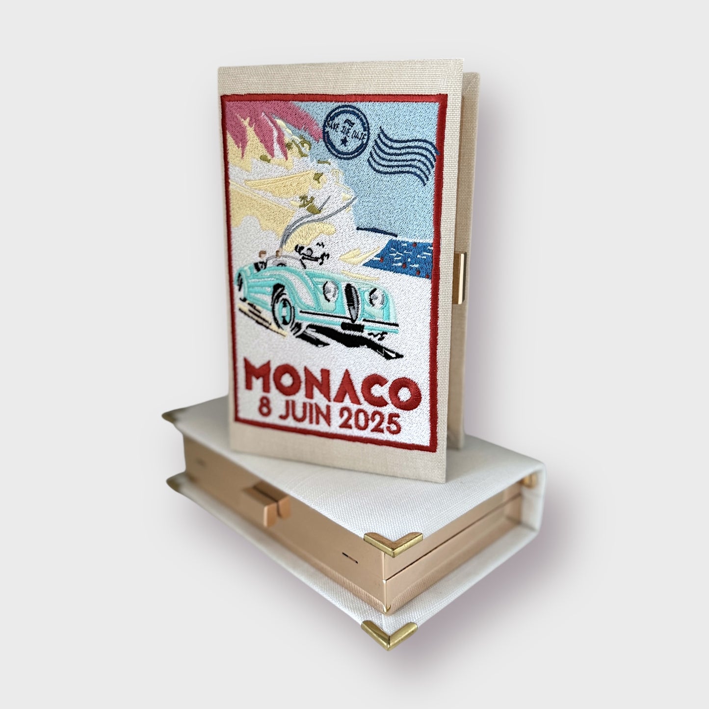 Embroidered Clutch - Monaco - beige purse