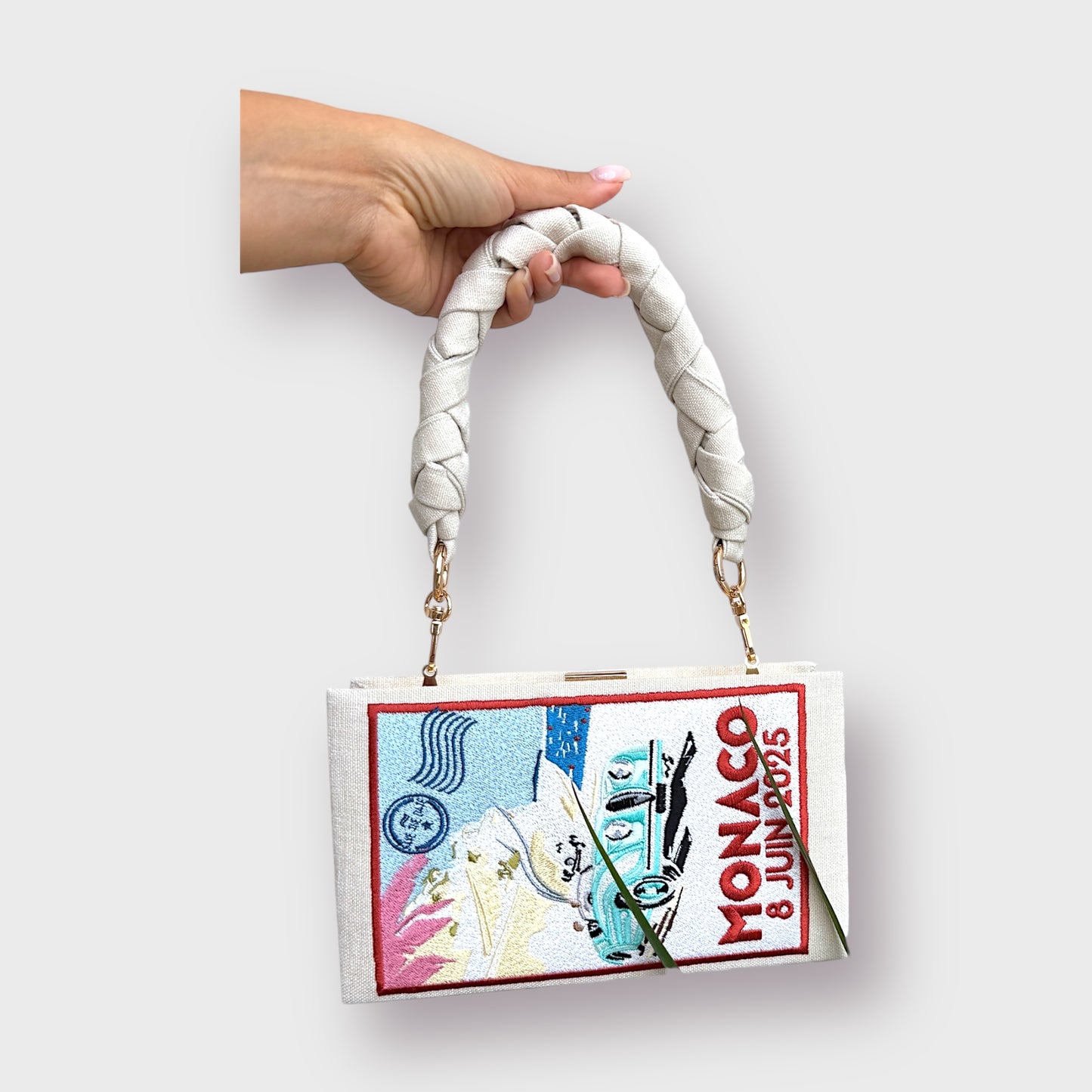 Embroidered Clutch - Monaco - beige purse