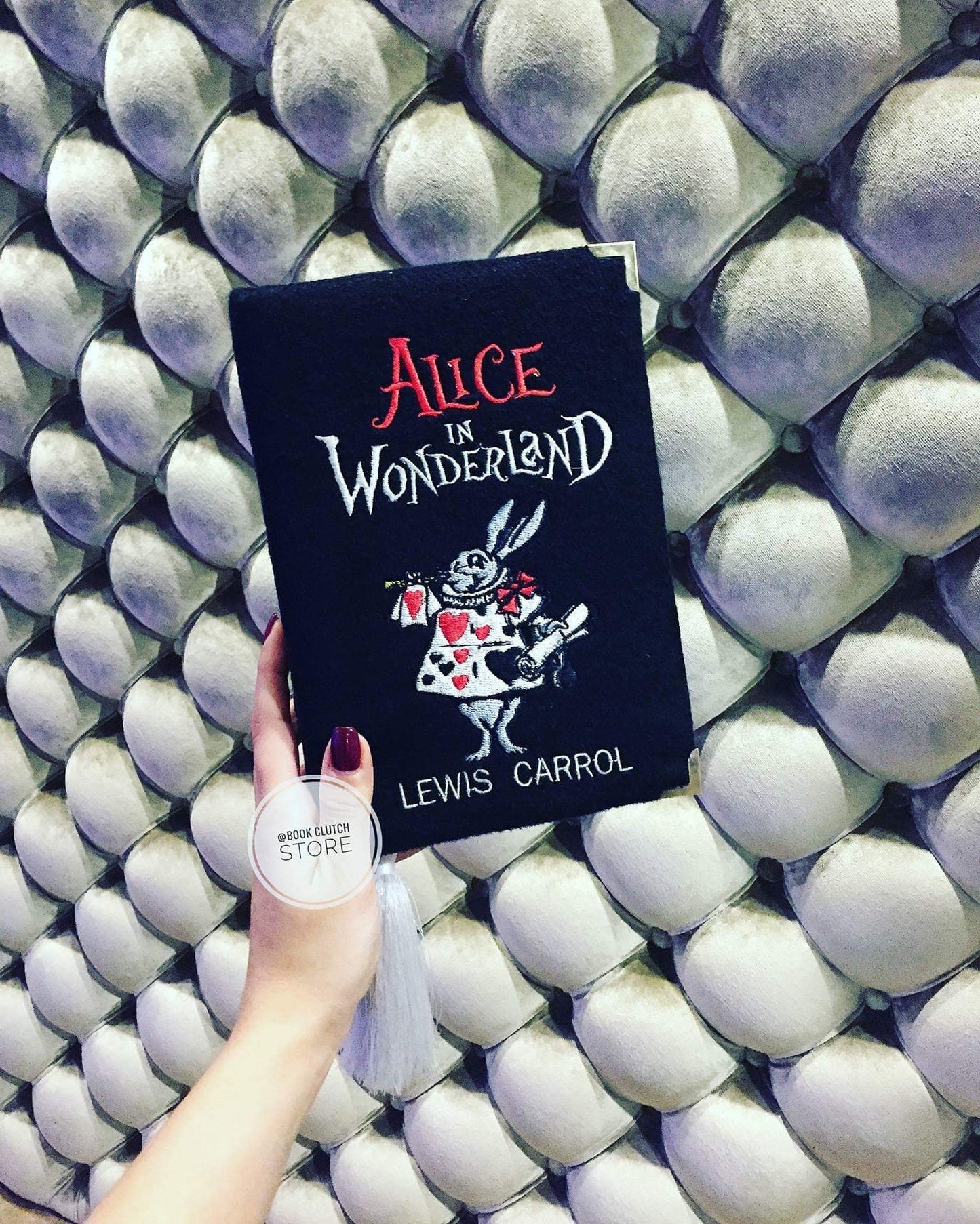 Book clutch bag - Alice in Wonderland - Transform to your name