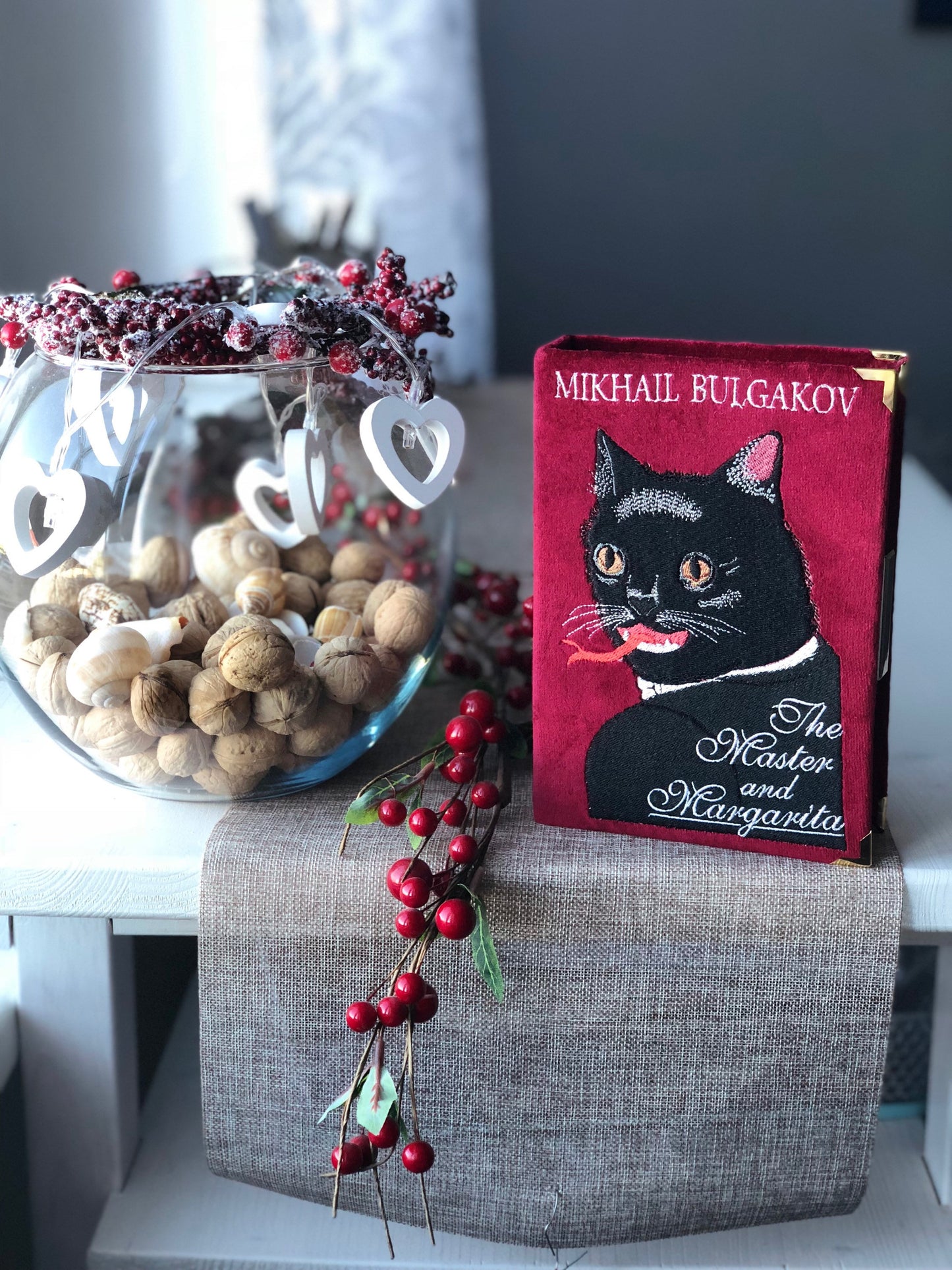 Book clutch - The Master and Margarita - Dark red version