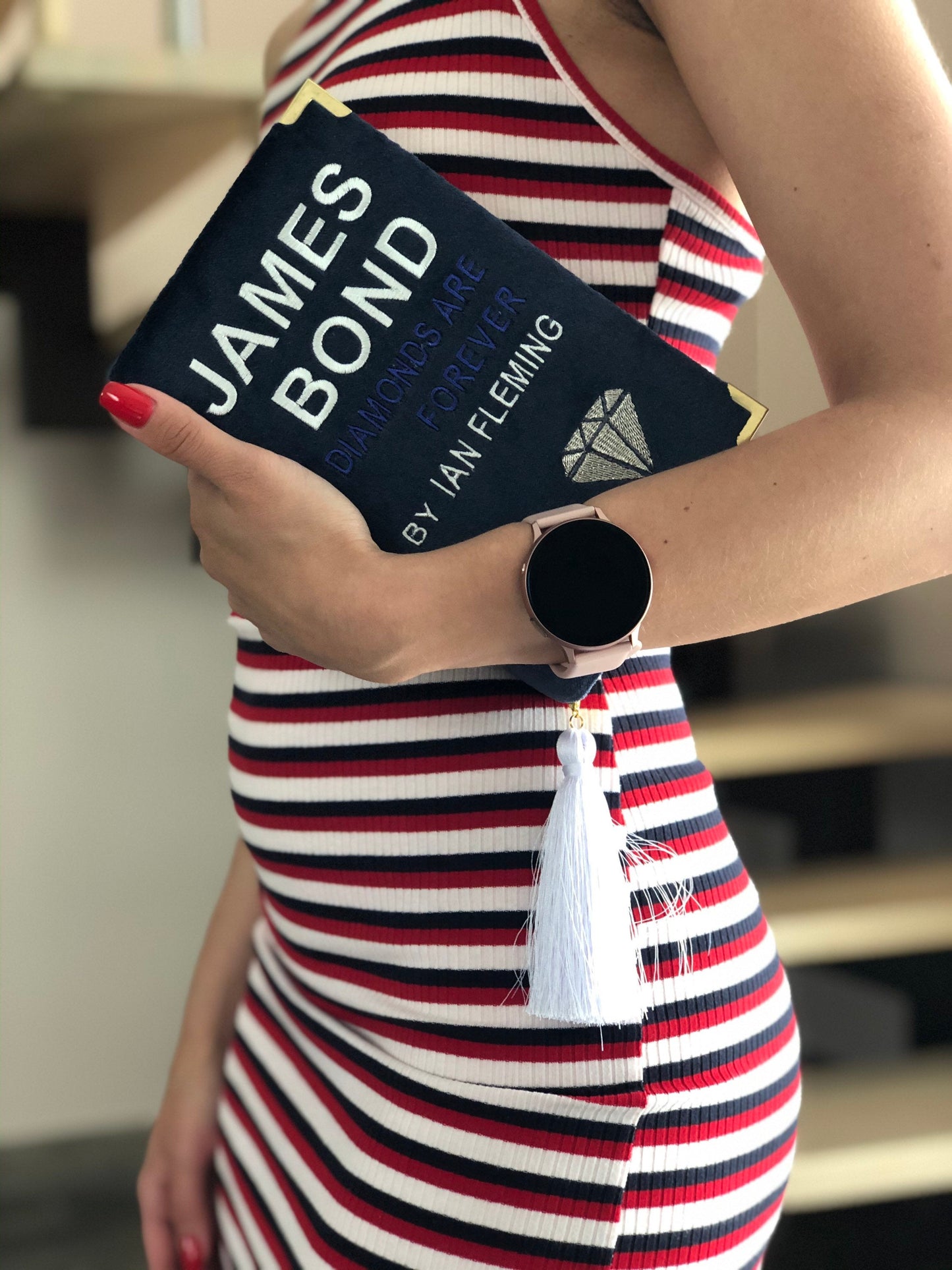 Book Clutch - Diamonds are forever - Blue velvet