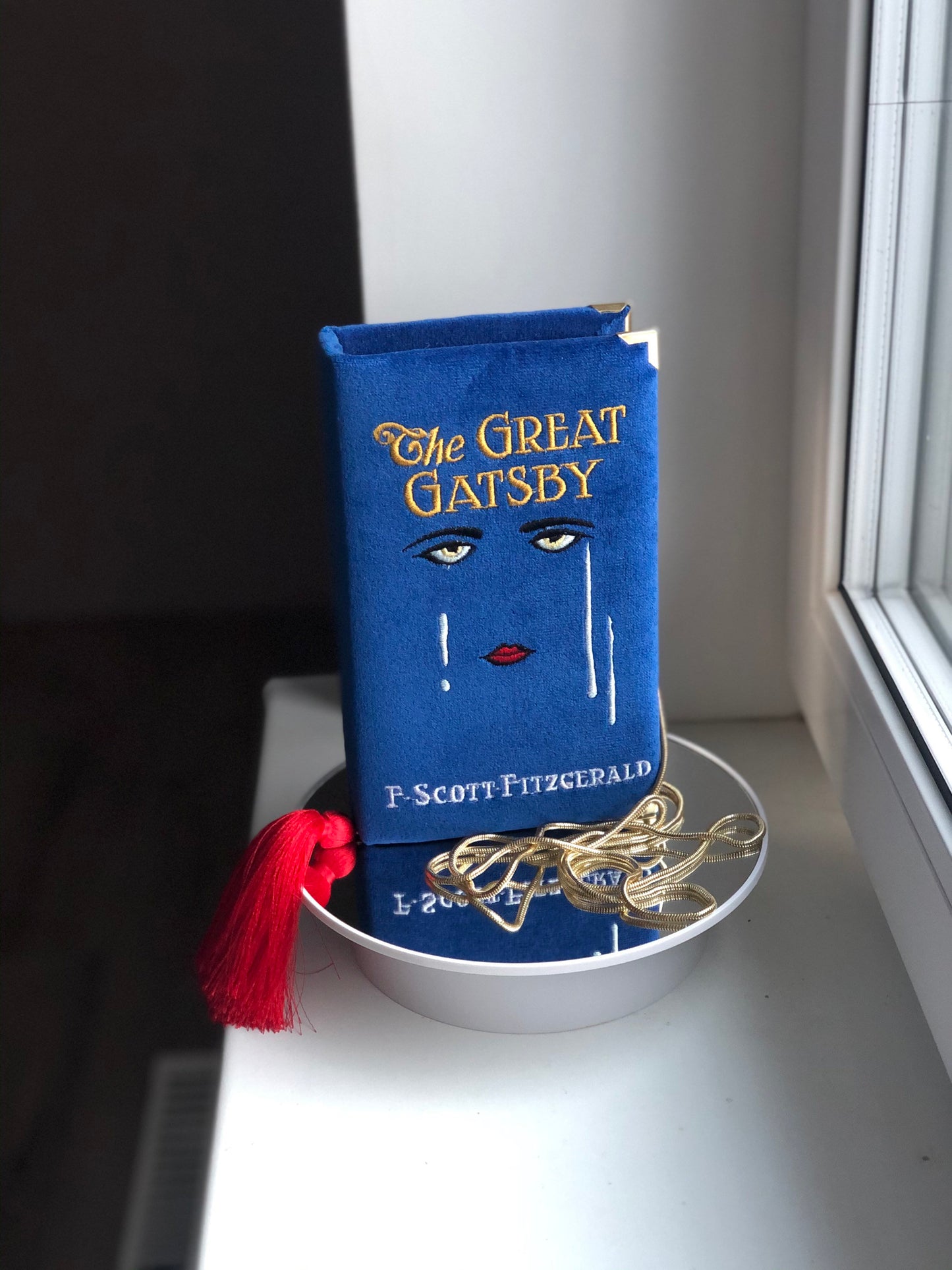 Book Clutch - The Great Gatsby (blue velvet version)