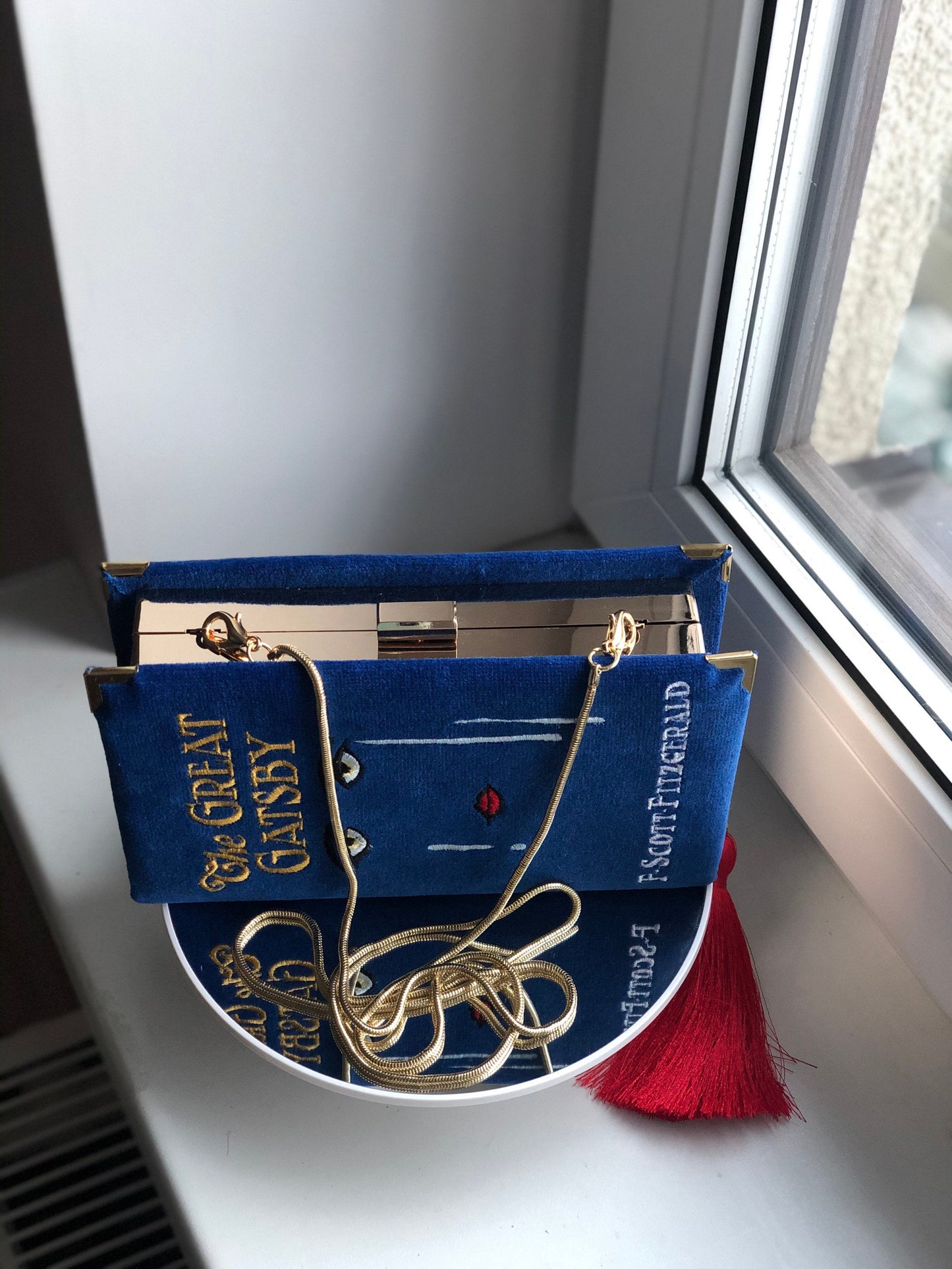 Book Clutch - The Great Gatsby (blue velvet version)