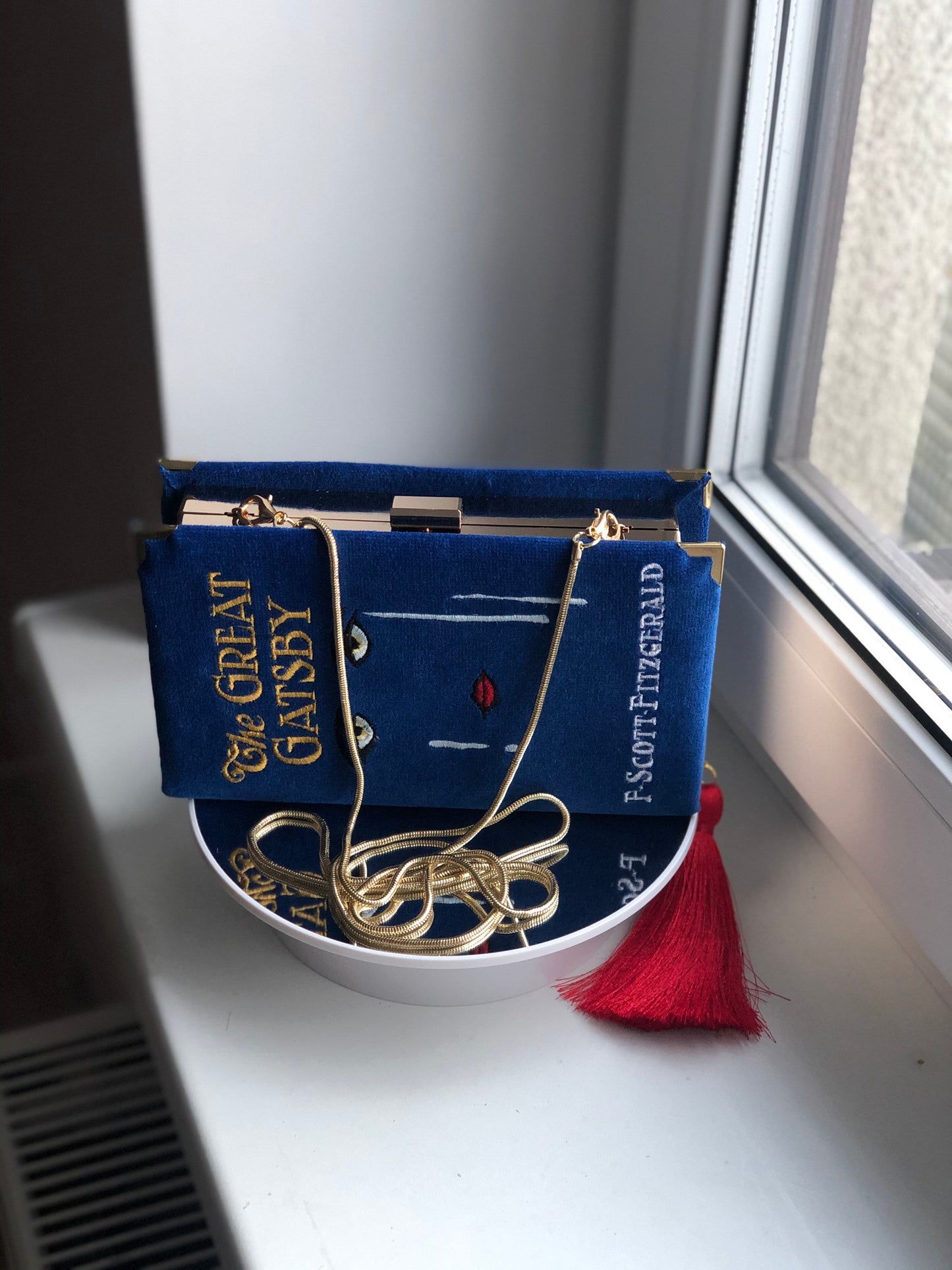 Book Clutch - The Great Gatsby (blue velvet version)