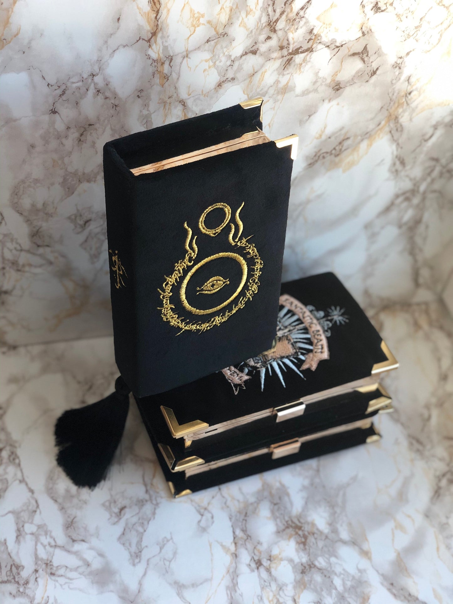 Clutch book black - The Lord of the Rings - Gold embroidery