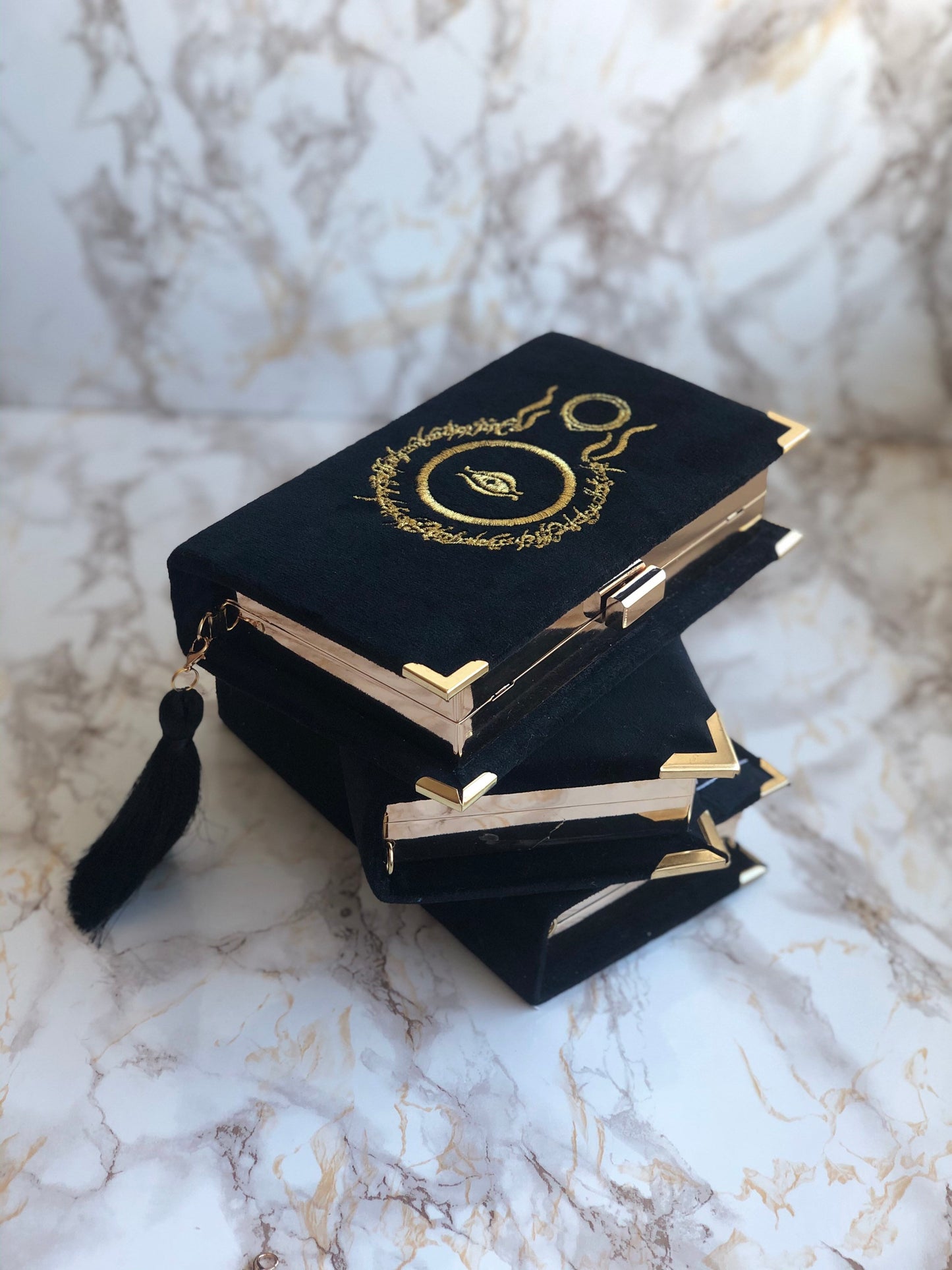 Clutch book black - The Lord of the Rings - Gold embroidery