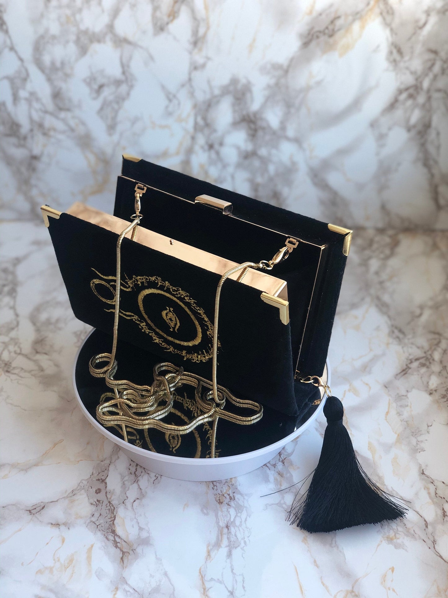 Clutch book black - The Lord of the Rings - Gold embroidery