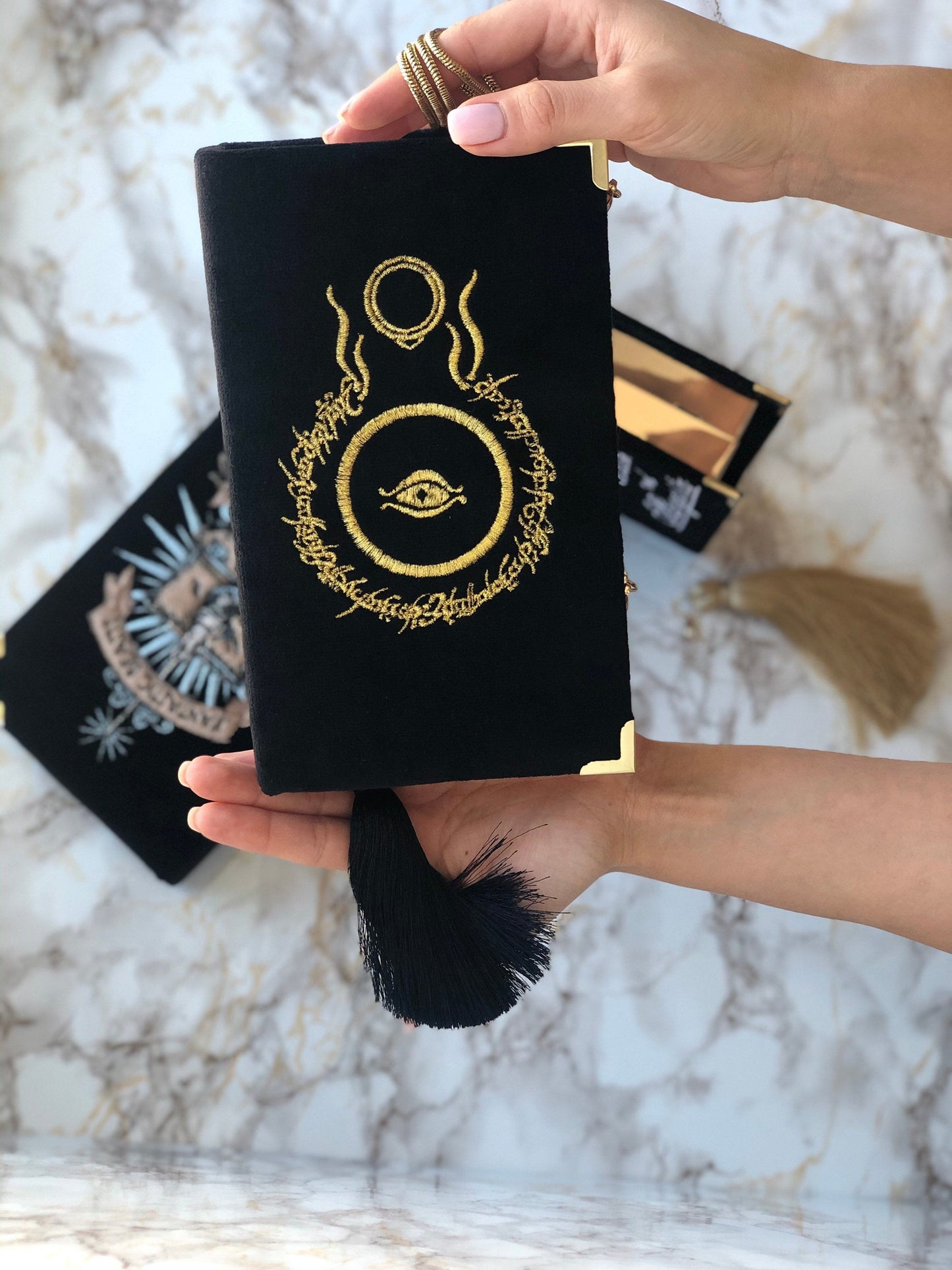 Clutch book black - The Lord of the Rings - Gold embroidery