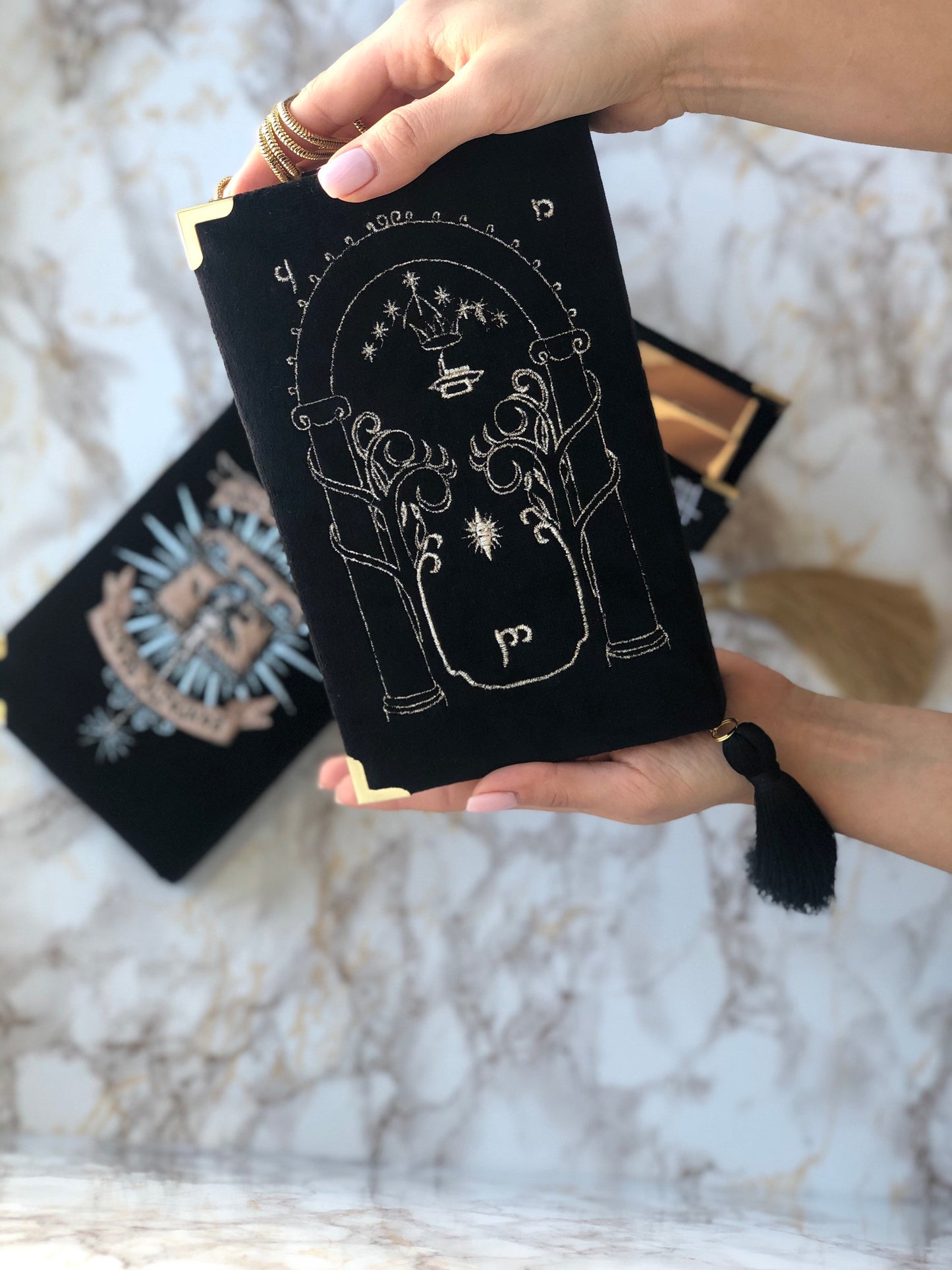 Clutch book black - The Lord of the Rings - Gold embroidery