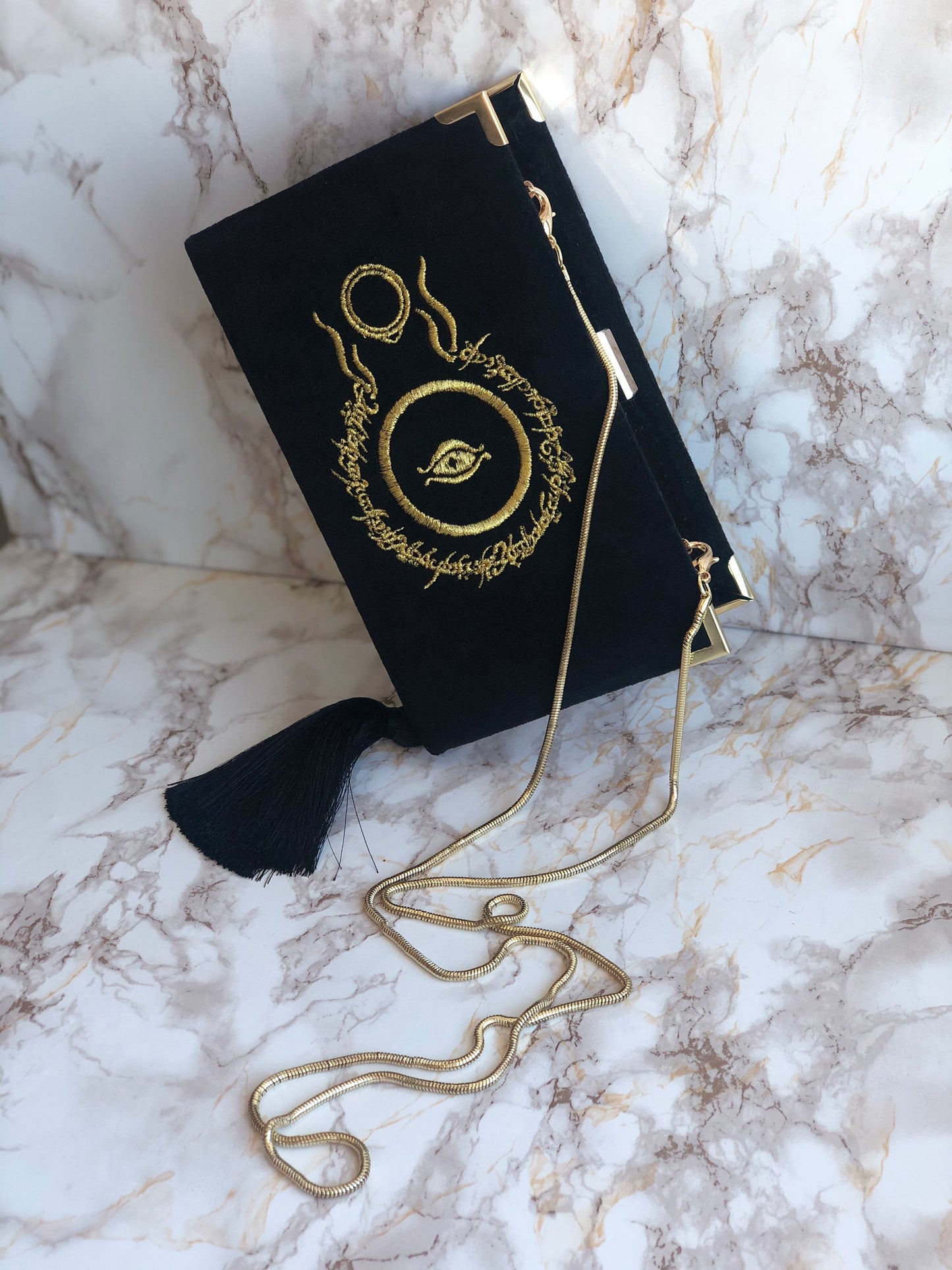 Clutch book black - The Lord of the Rings - Gold embroidery
