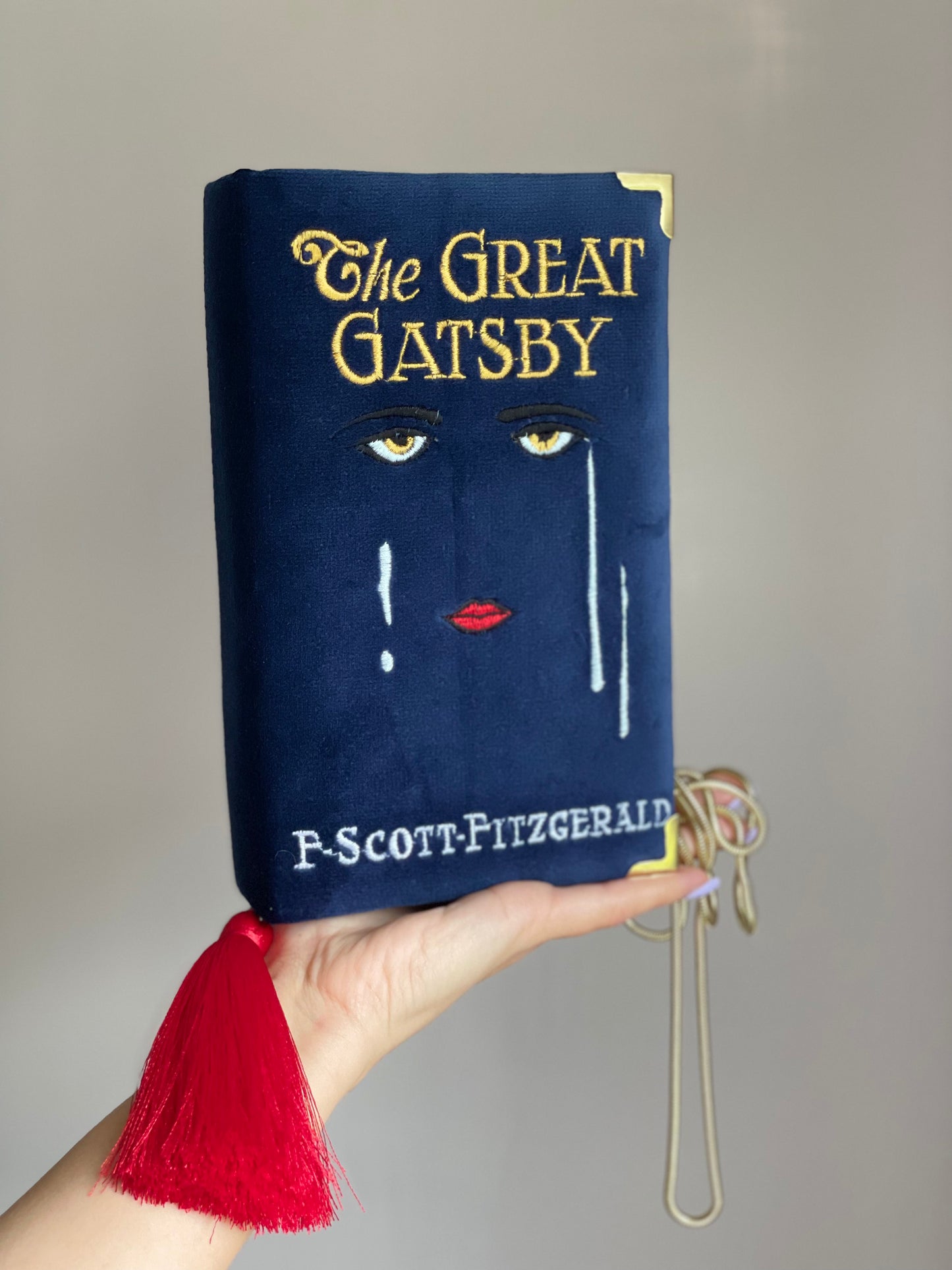 Book Clutch - The Great Gatsby (blue velvet version)