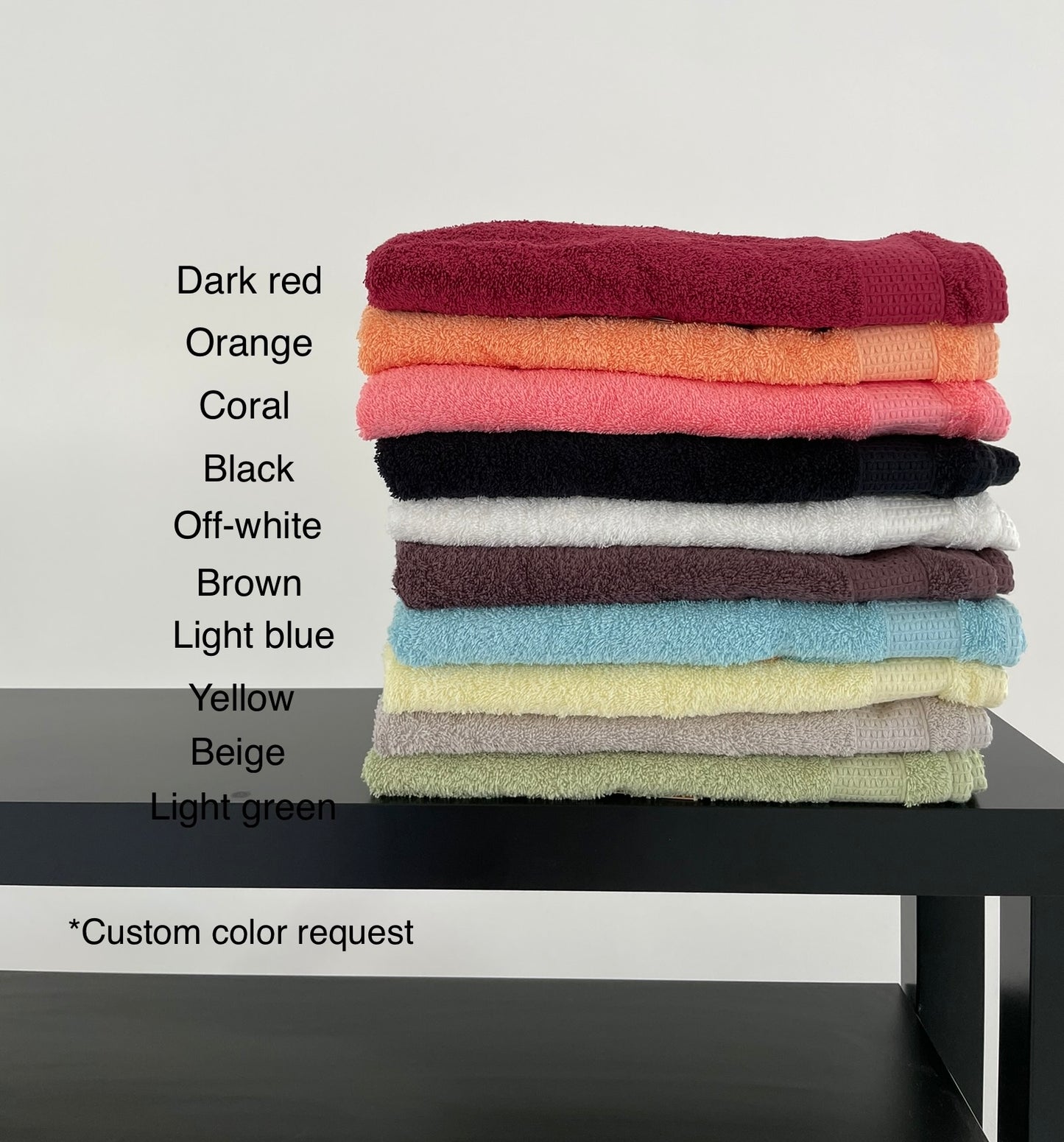 Bath towel set with custom name