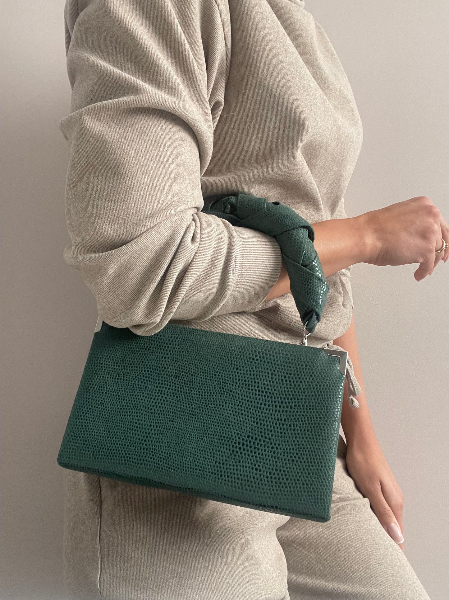 Mini handbag with handle - dark green version