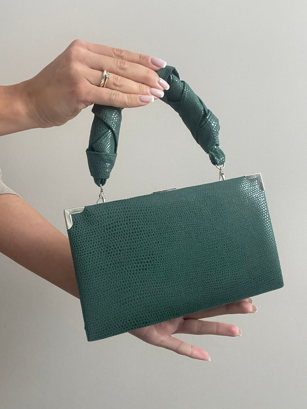 Mini handbag with handle - dark green version