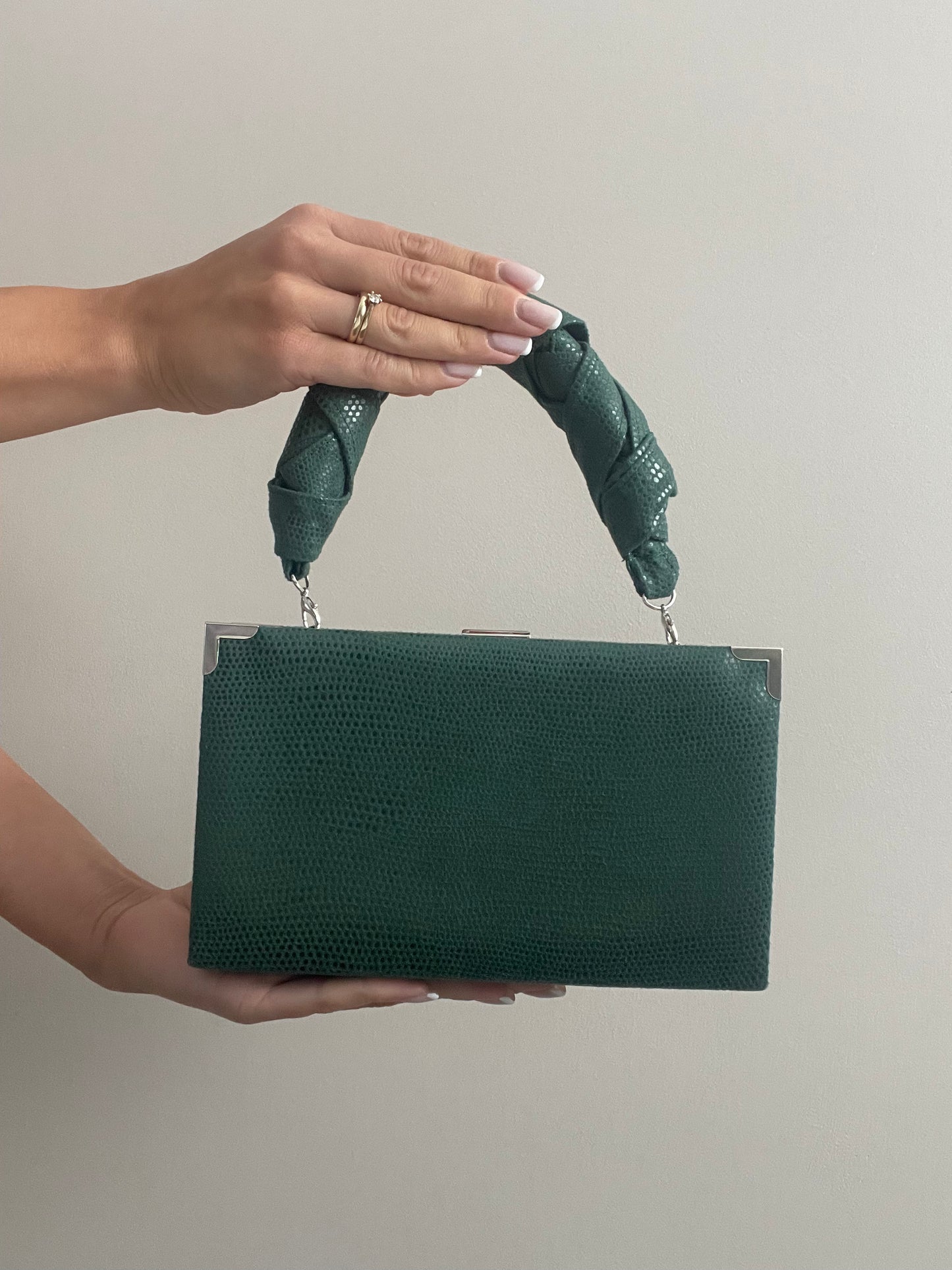 Mini handbag with handle - dark green version
