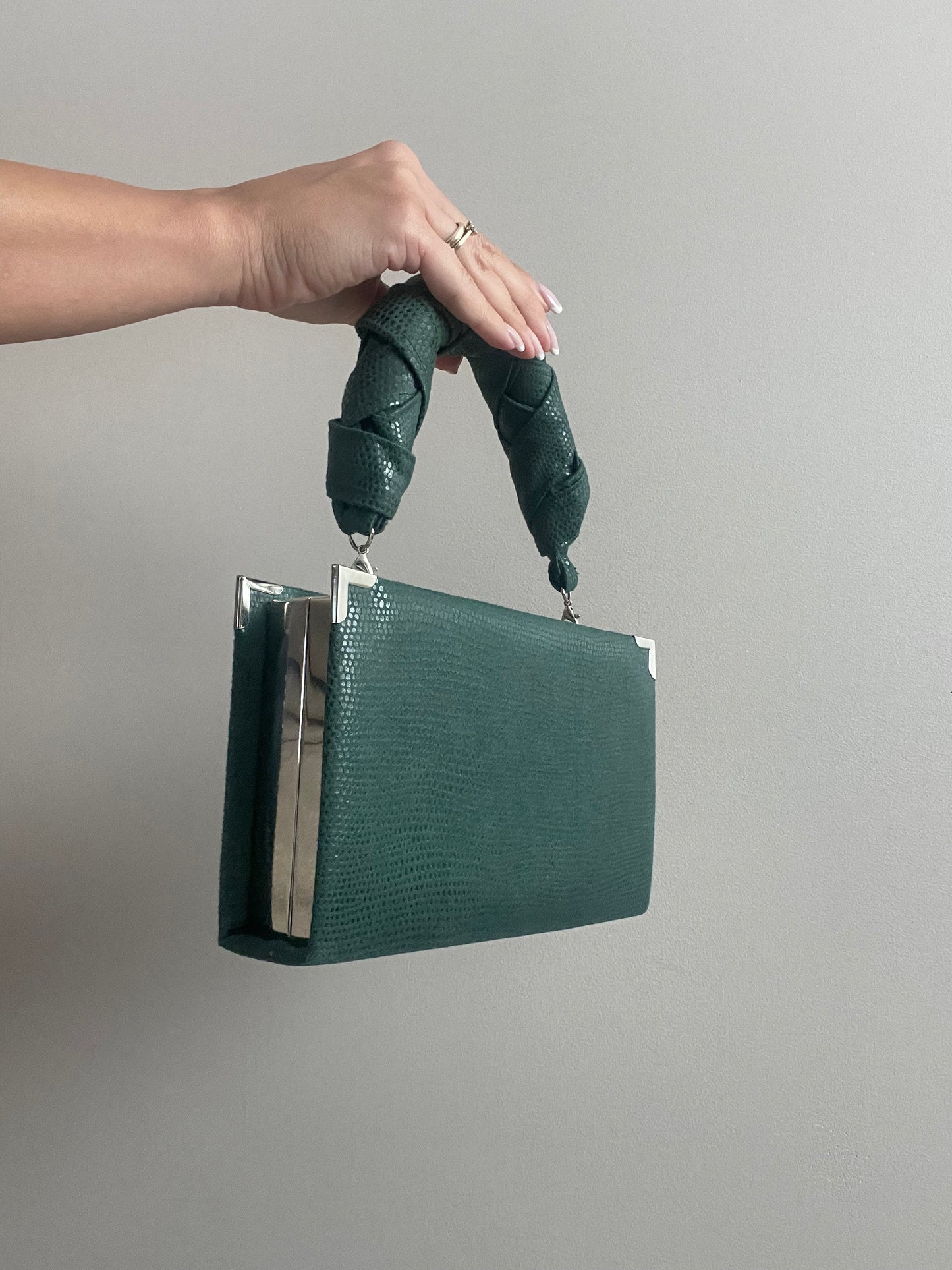 Mini handbag with handle - dark green version
