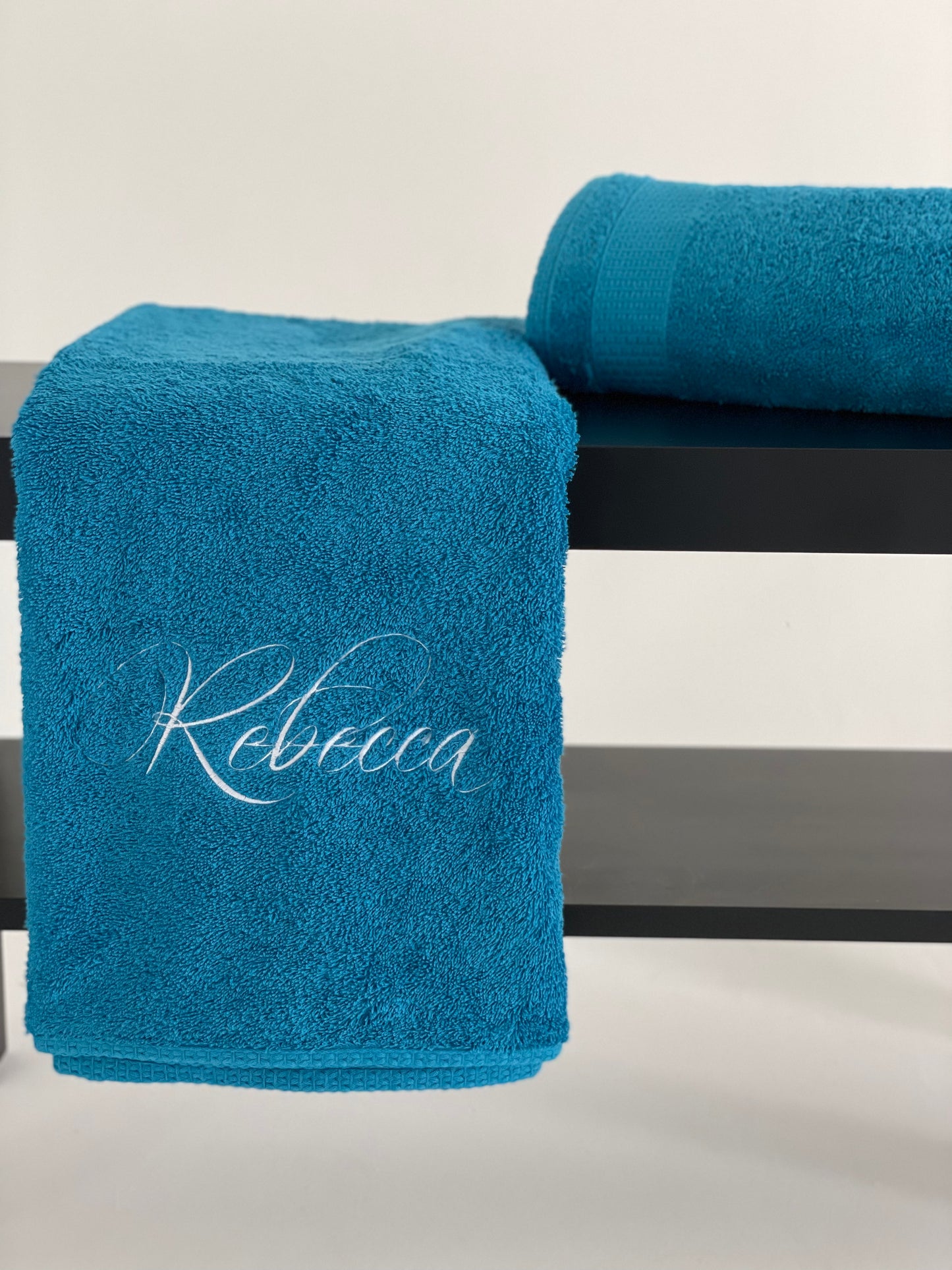 Bath towel set with custom name