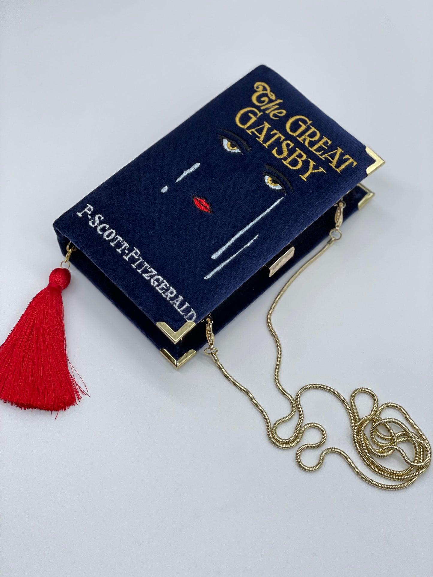 Book Clutch - The Great Gatsby (blue velvet version)