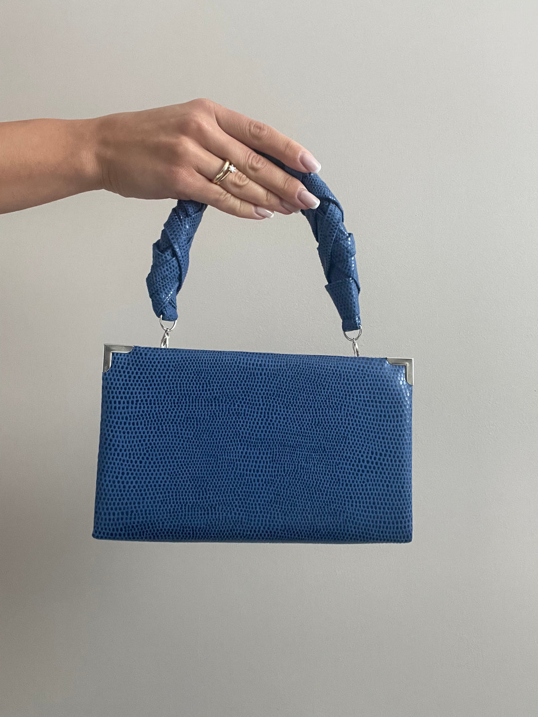 Mini handbag with handle - dark blue version