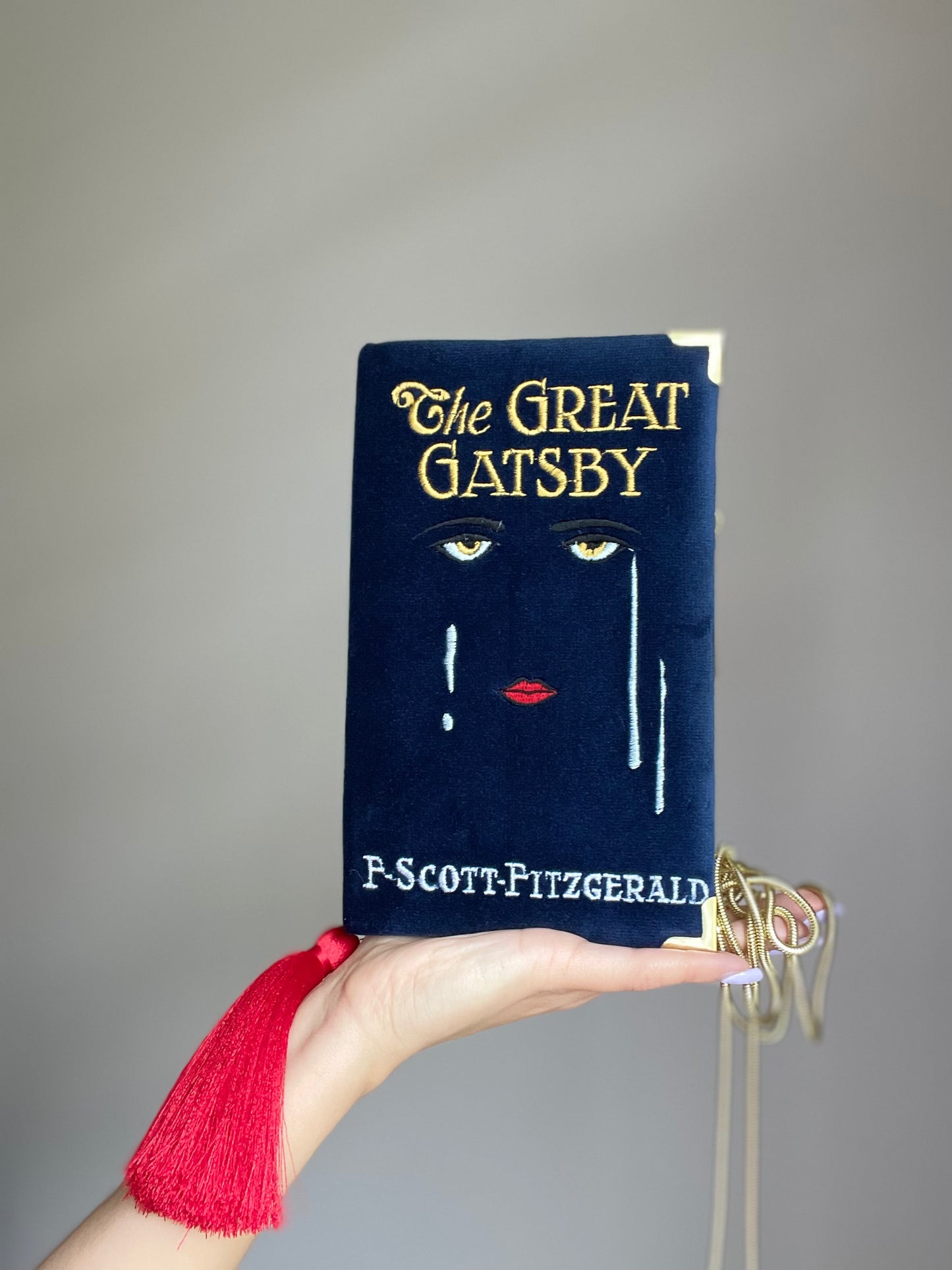 Book Clutch - The Great Gatsby (blue velvet version)