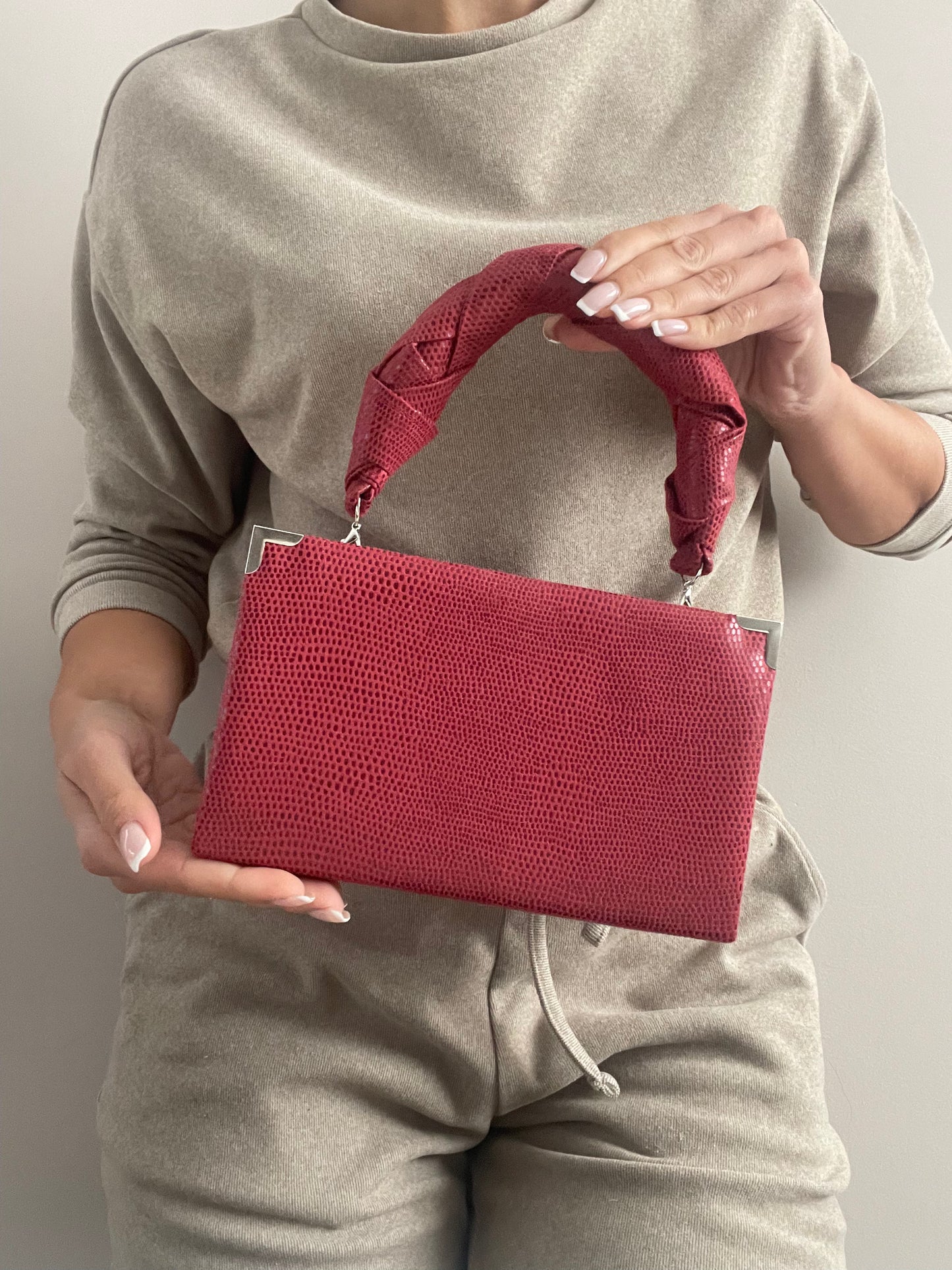 Mini handbag with handle - dark red version